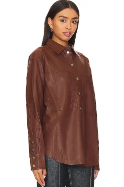 Women Free People Jackets & Coats>Easy Rider Faux Leather Shacket