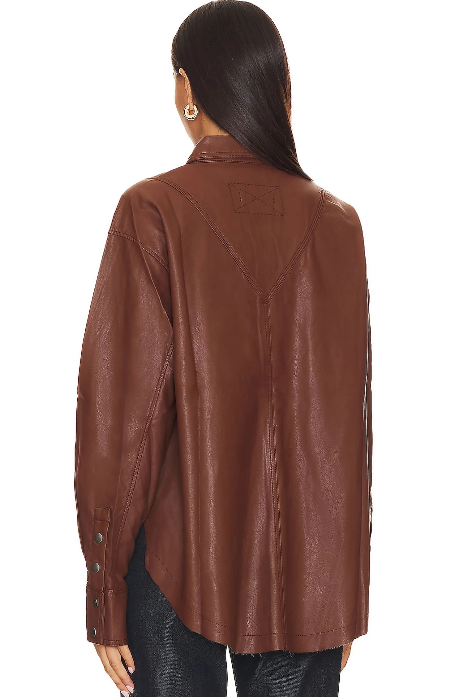 Women Free People Jackets & Coats>Easy Rider Faux Leather Shacket