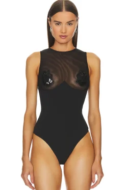 Women fleur du mal Lingerie & Sleepwear>Embellished Cup Bodysuit