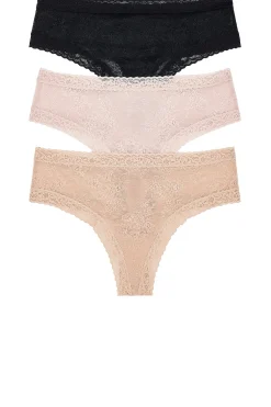 Women Natori Lingerie & Sleepwear>Escape Thong 3-pack