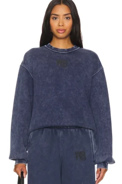 Women Alexander Wang Loungewear>Essential Terry Crew Sweatshirt W/ Puff Paint Logo