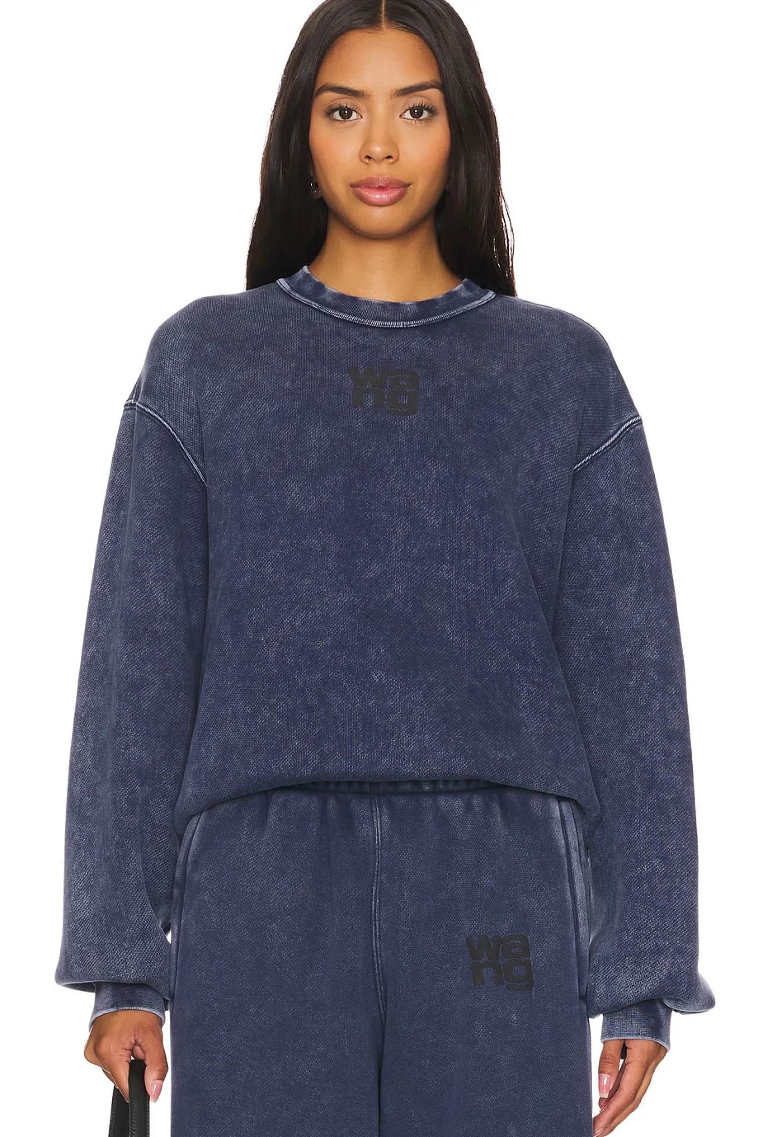 Women Alexander Wang Loungewear>Essential Terry Crew Sweatshirt W/ Puff Paint Logo