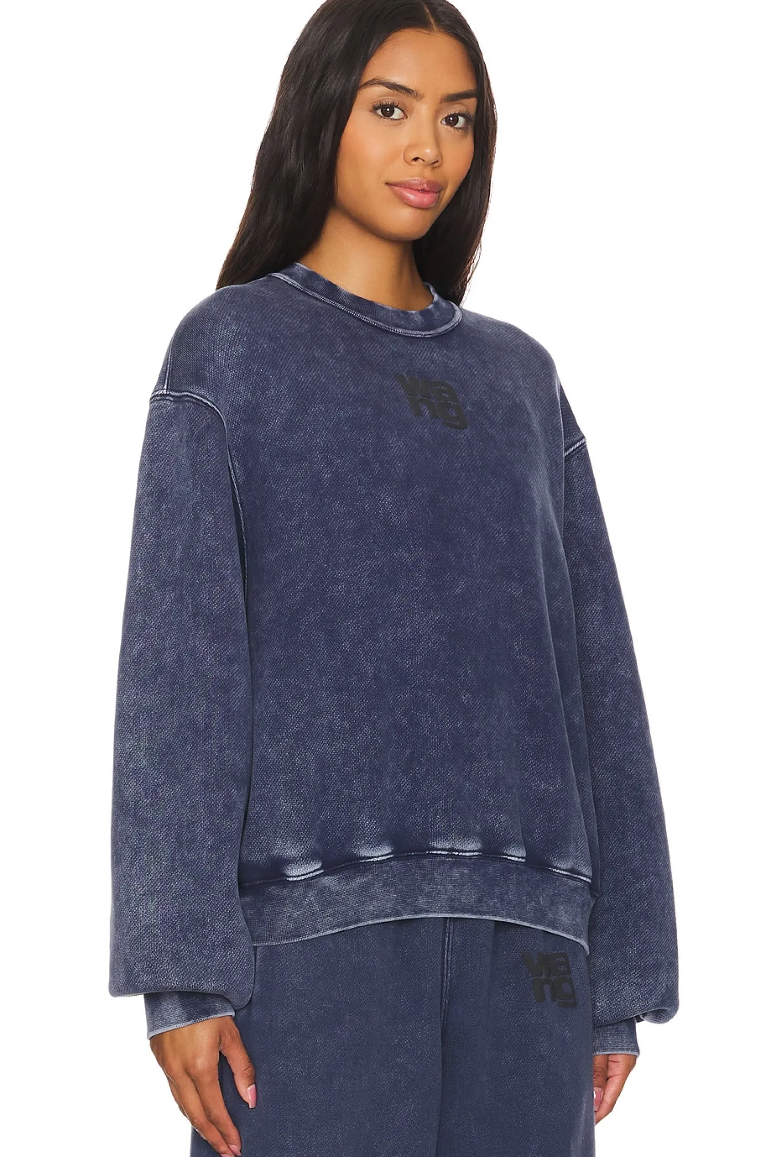 Women Alexander Wang Loungewear>Essential Terry Crew Sweatshirt W/ Puff Paint Logo