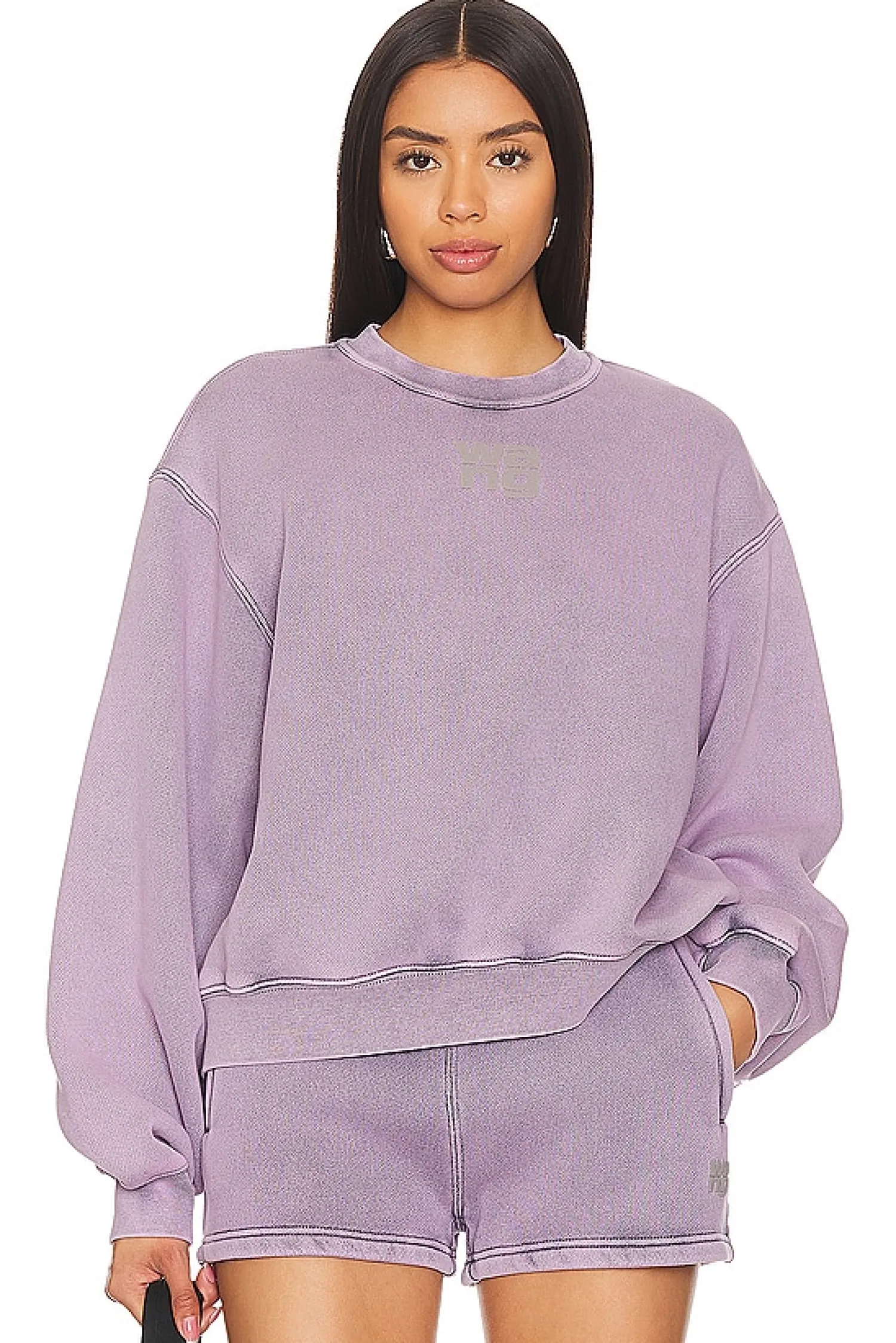 Women Alexander Wang Loungewear>Essential Terry Crew Sweatshirt W/ Puff Paint Logo
