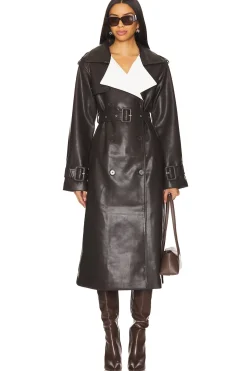 Women SER.O.YA Jackets & Coats>Estelle Vegan Leather Trench Coat