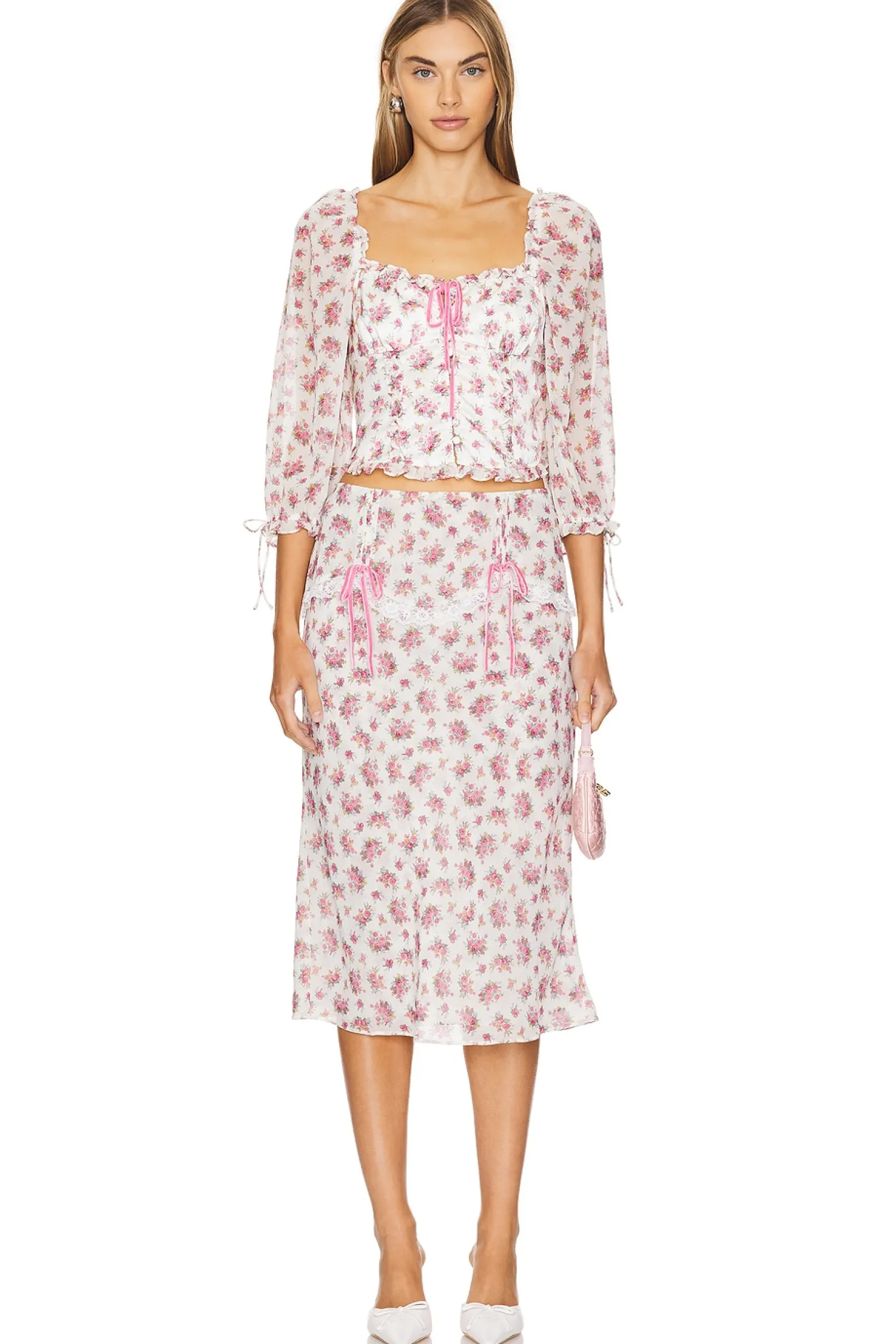 Women For Love & Lemons Matching Sets>Etienne Midi Skirt