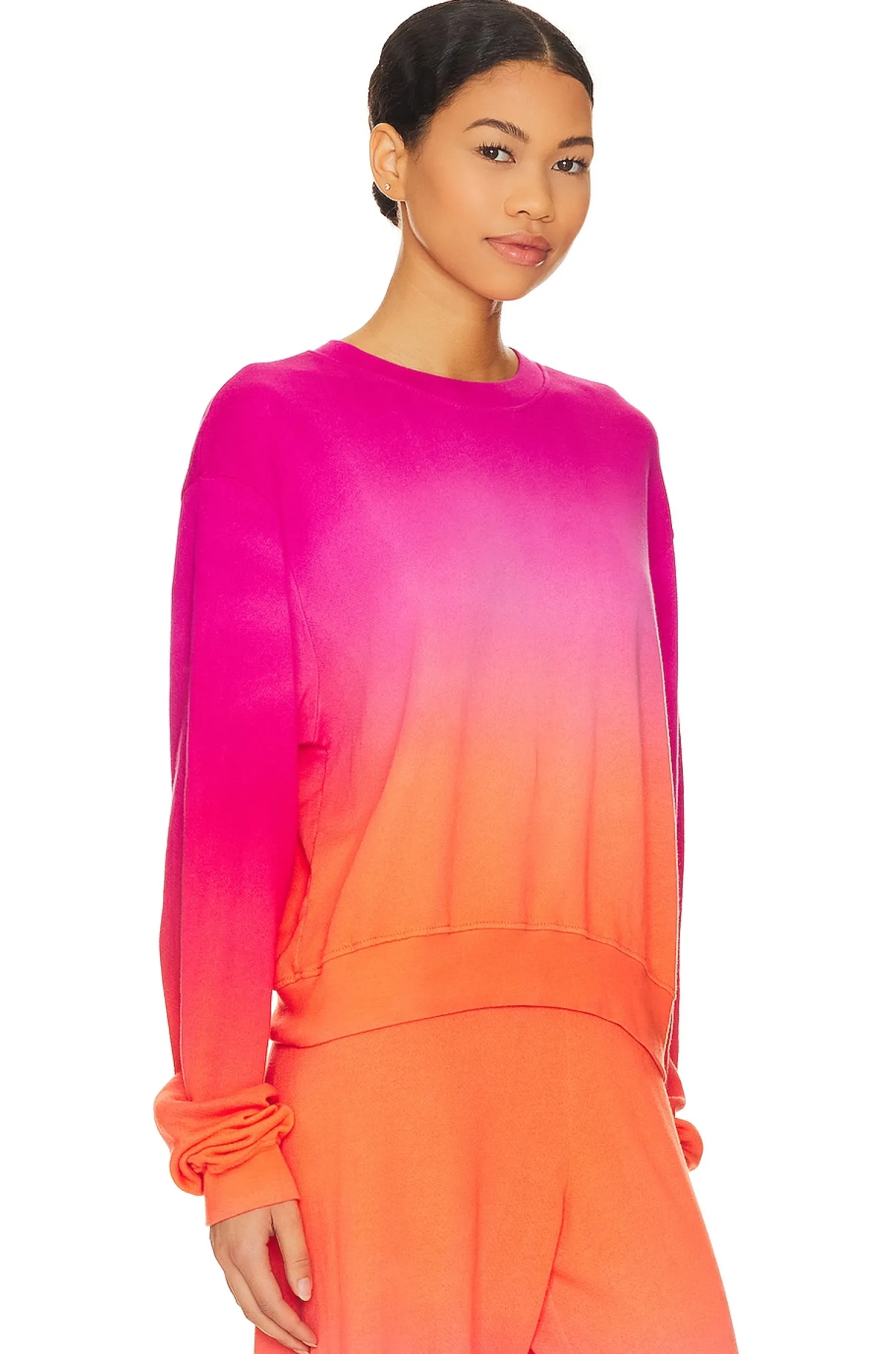 Women Michael Lauren Loungewear>Exon Drop Shoulder Crop Pullover Sweatshirt