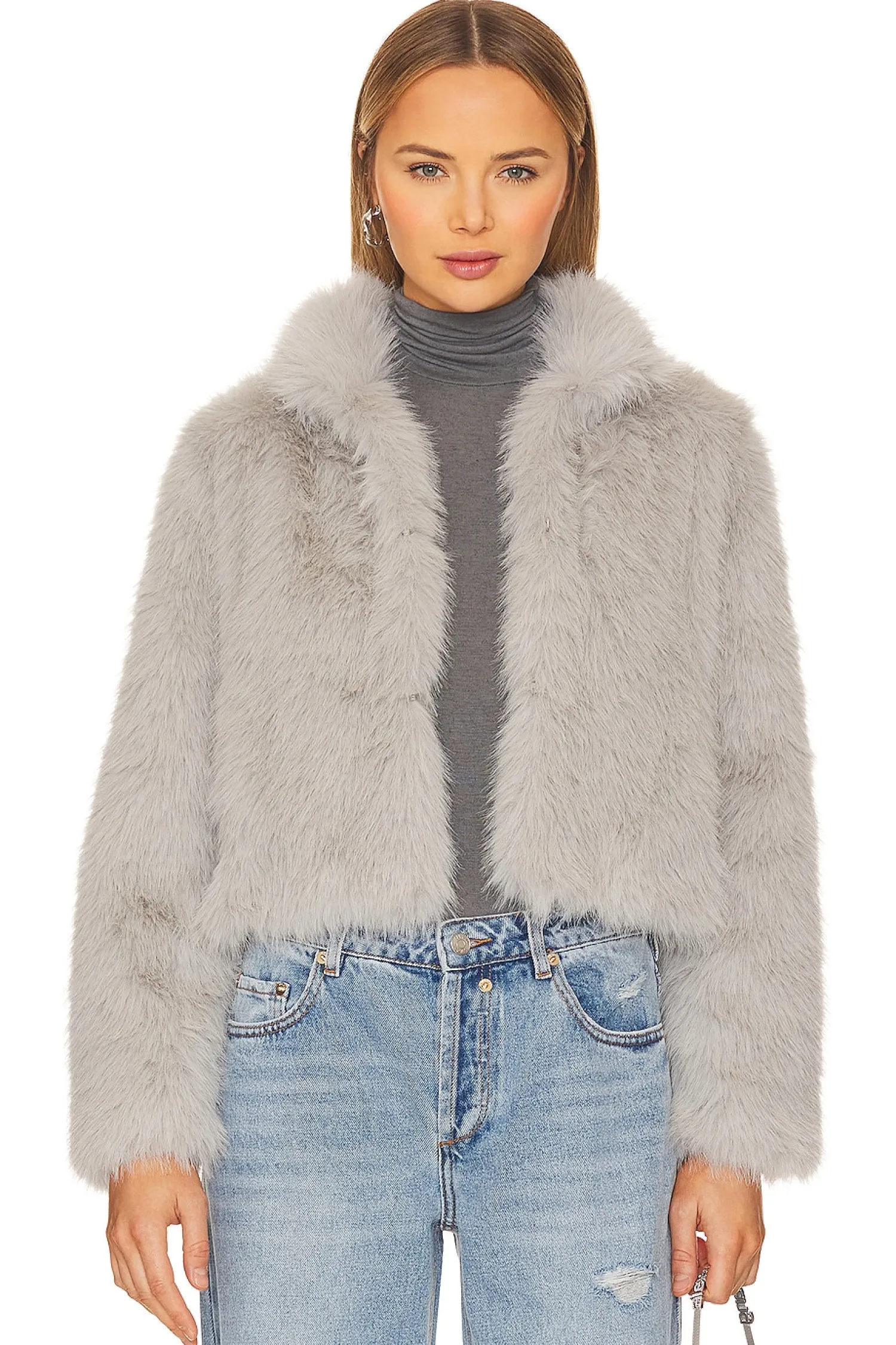 Women Adrienne Landau Jackets & Coats>Faux Fox Fur Jacket