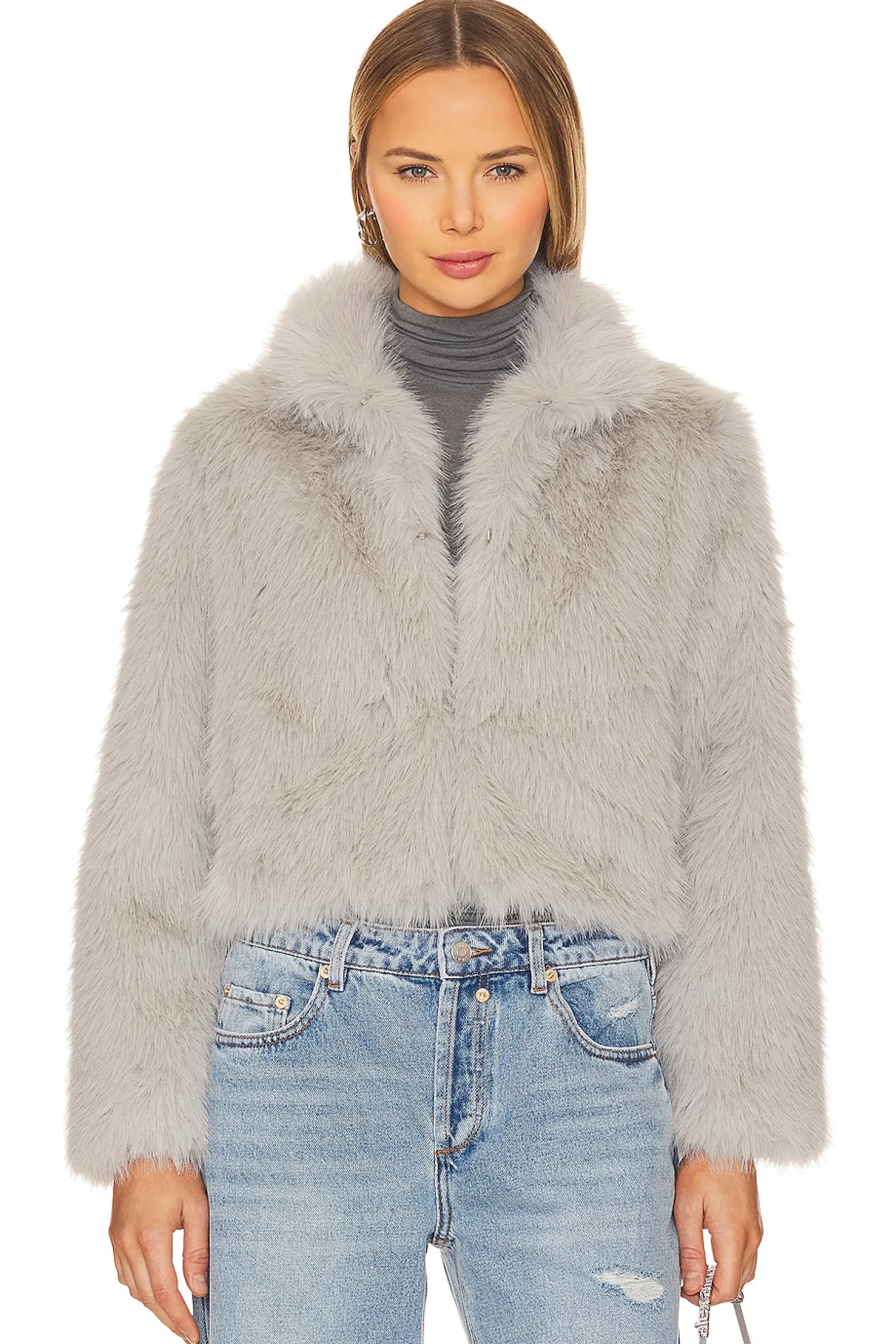 Women Adrienne Landau Jackets & Coats>Faux Fox Fur Jacket