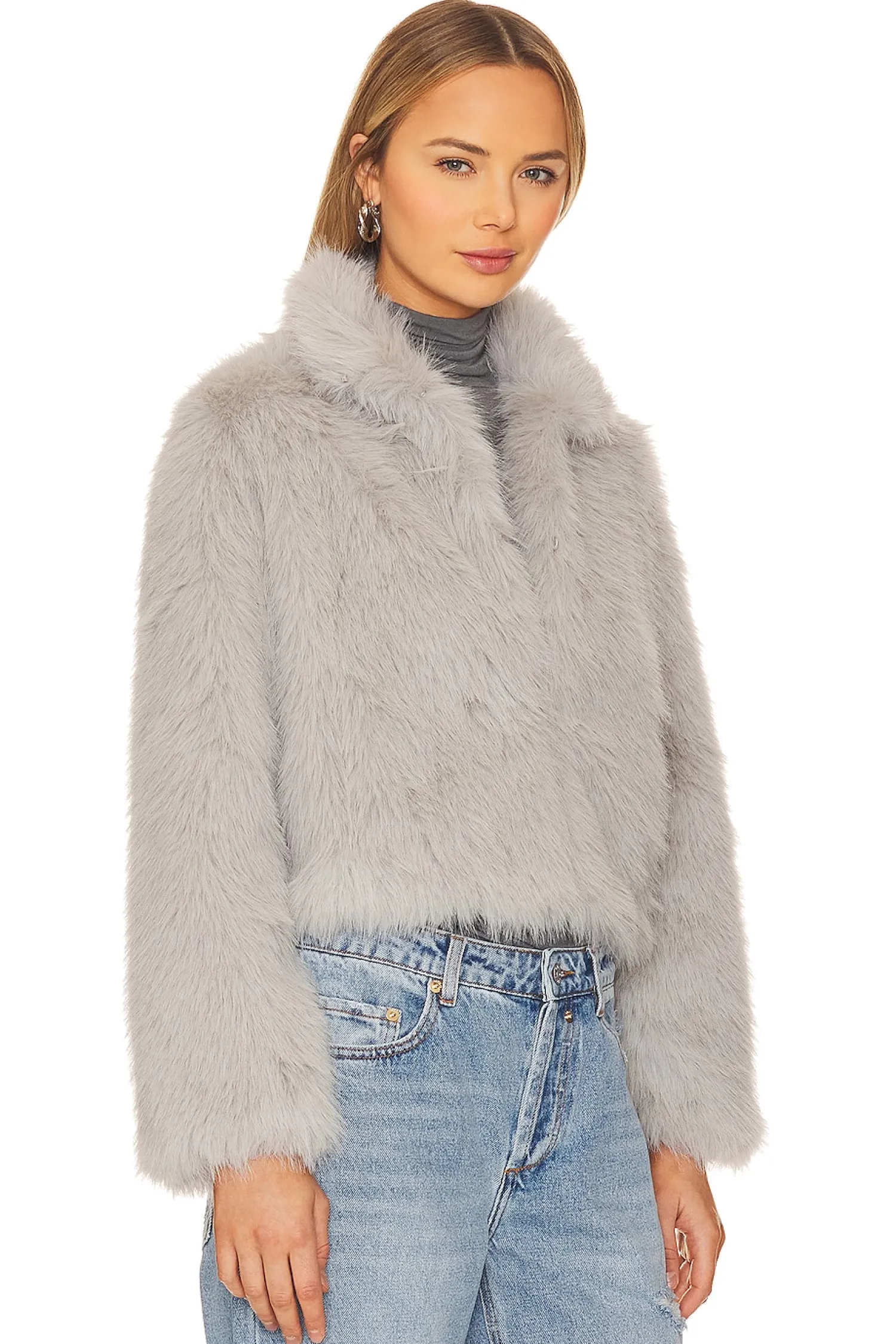 Women Adrienne Landau Jackets & Coats>Faux Fox Fur Jacket