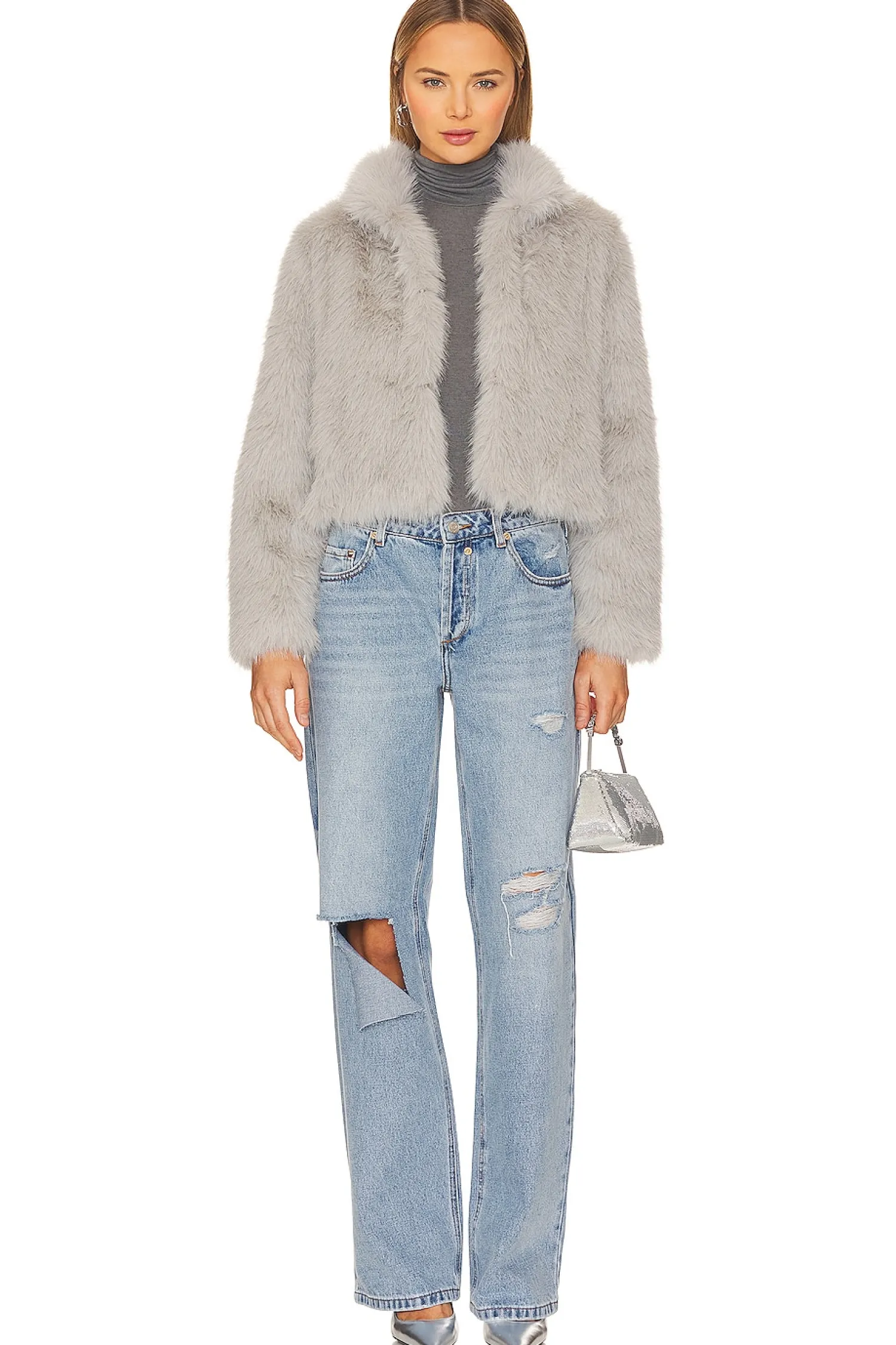 Women Adrienne Landau Jackets & Coats>Faux Fox Fur Jacket