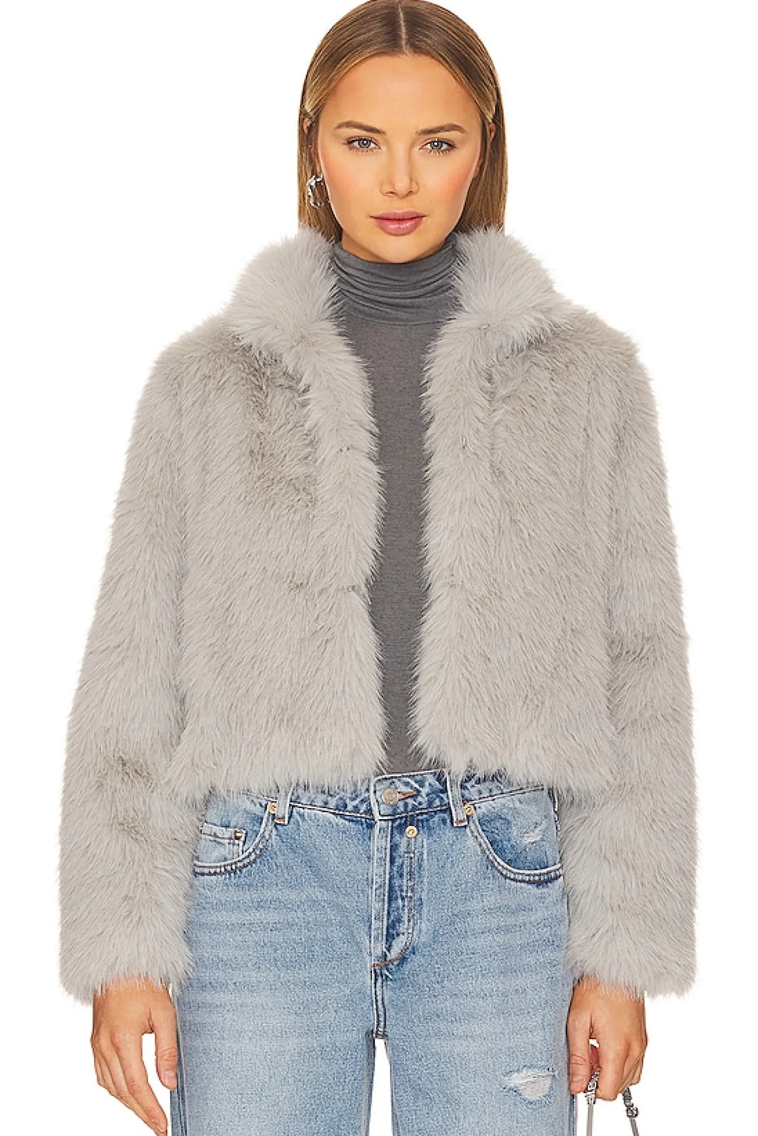 Women Adrienne Landau Jackets & Coats>Faux Fox Fur Jacket