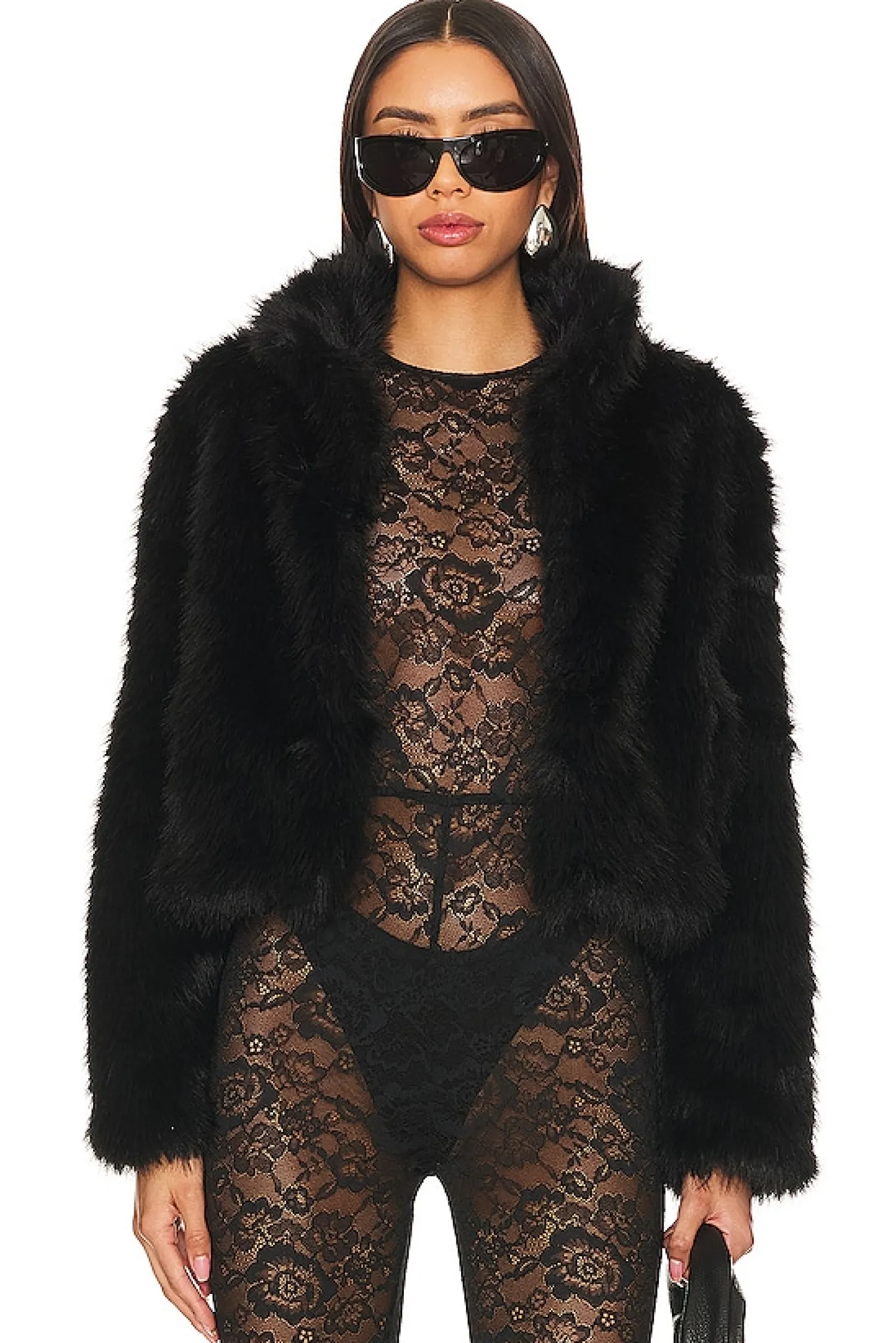 Women Adrienne Landau Jackets & Coats>Faux Fox Fur Jacket