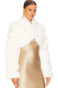 Women Adrienne Landau Jackets & Coats>Faux Fox Fur Short Jacket