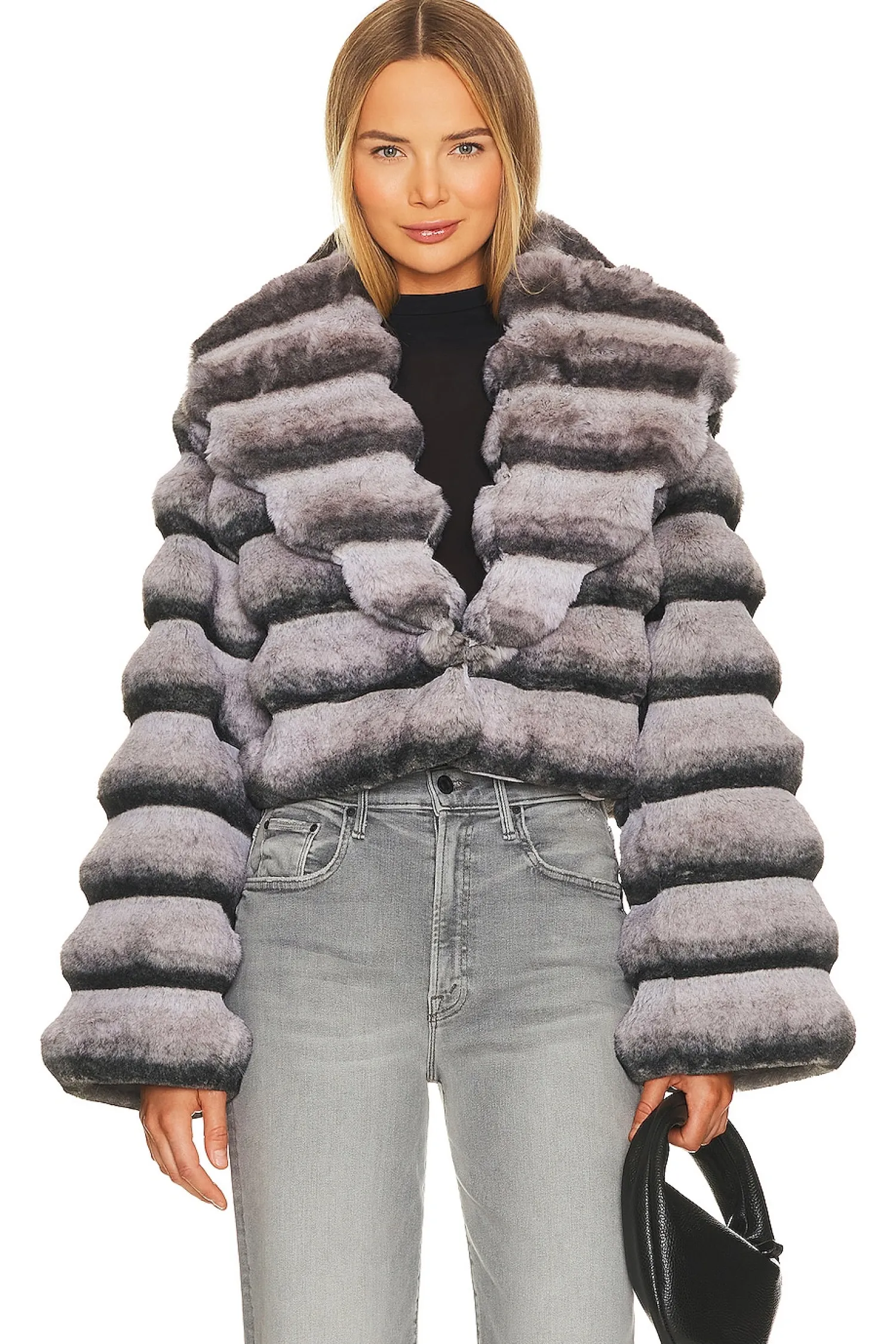 Women Adrienne Landau Jackets & Coats>Faux Fur Chinchilla Jacket