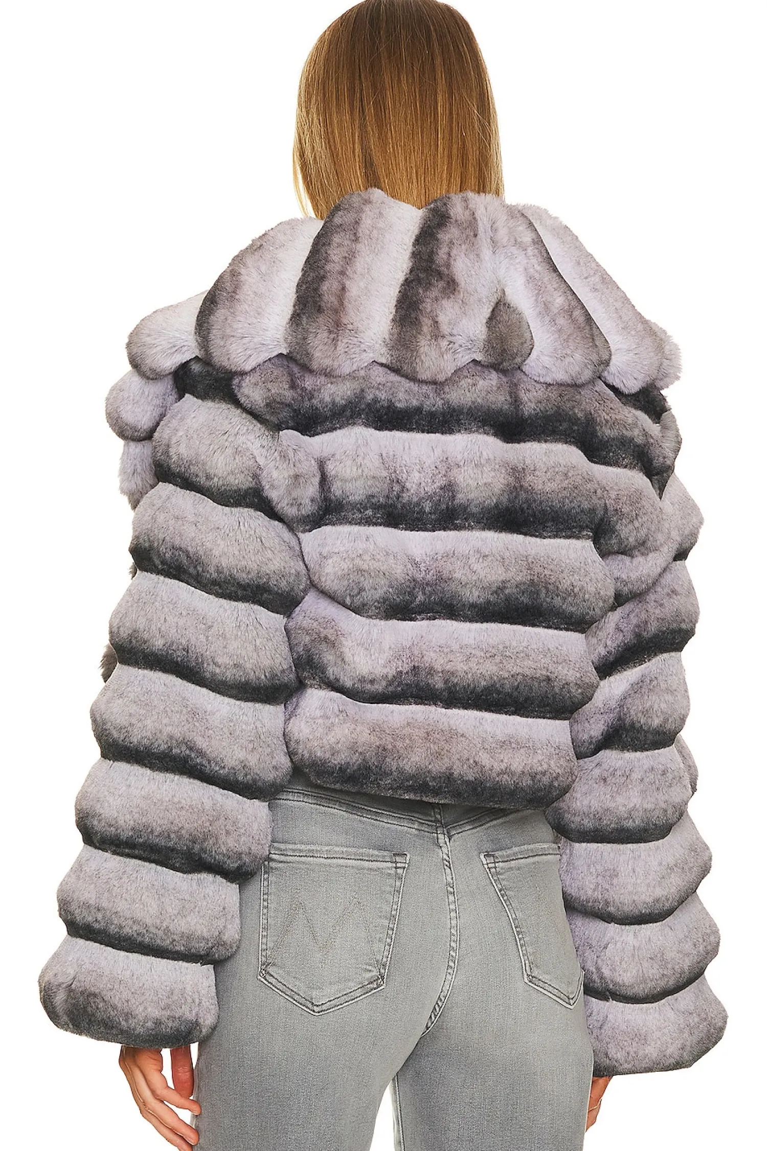 Women Adrienne Landau Jackets & Coats>Faux Fur Chinchilla Jacket