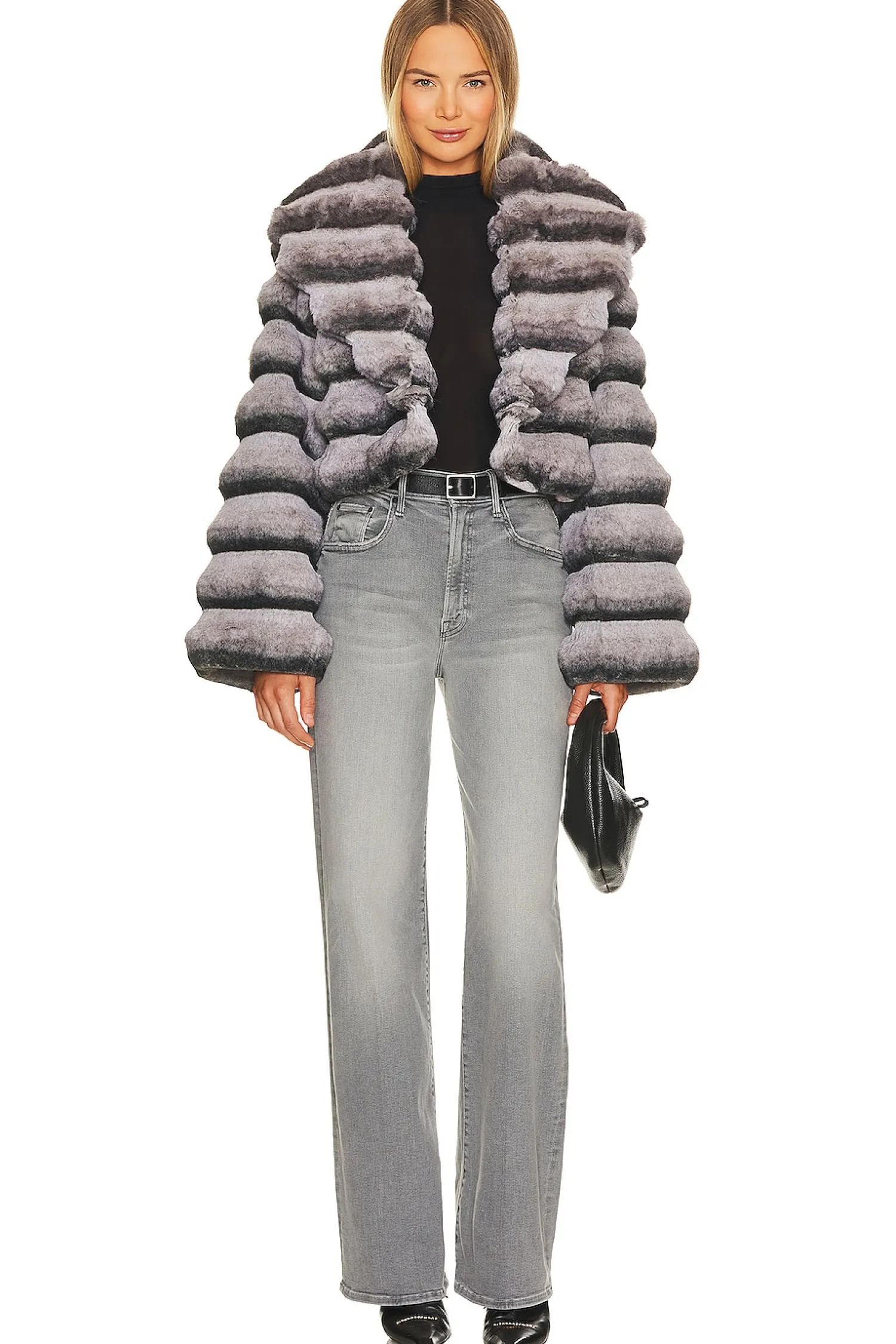 Women Adrienne Landau Jackets & Coats>Faux Fur Chinchilla Jacket
