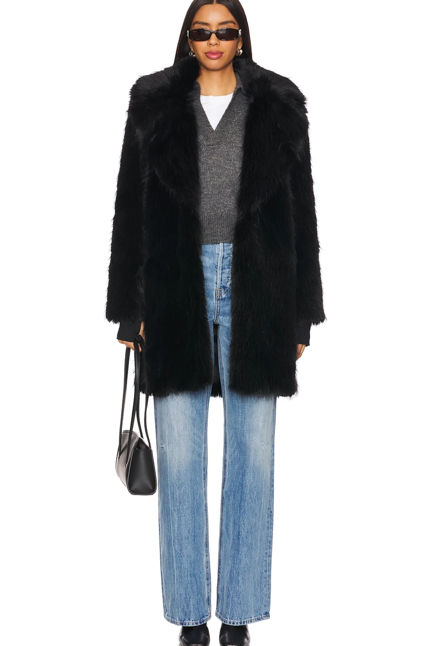 Women SAM. Jackets & Coats>Faux Fur Mid Coat 34"