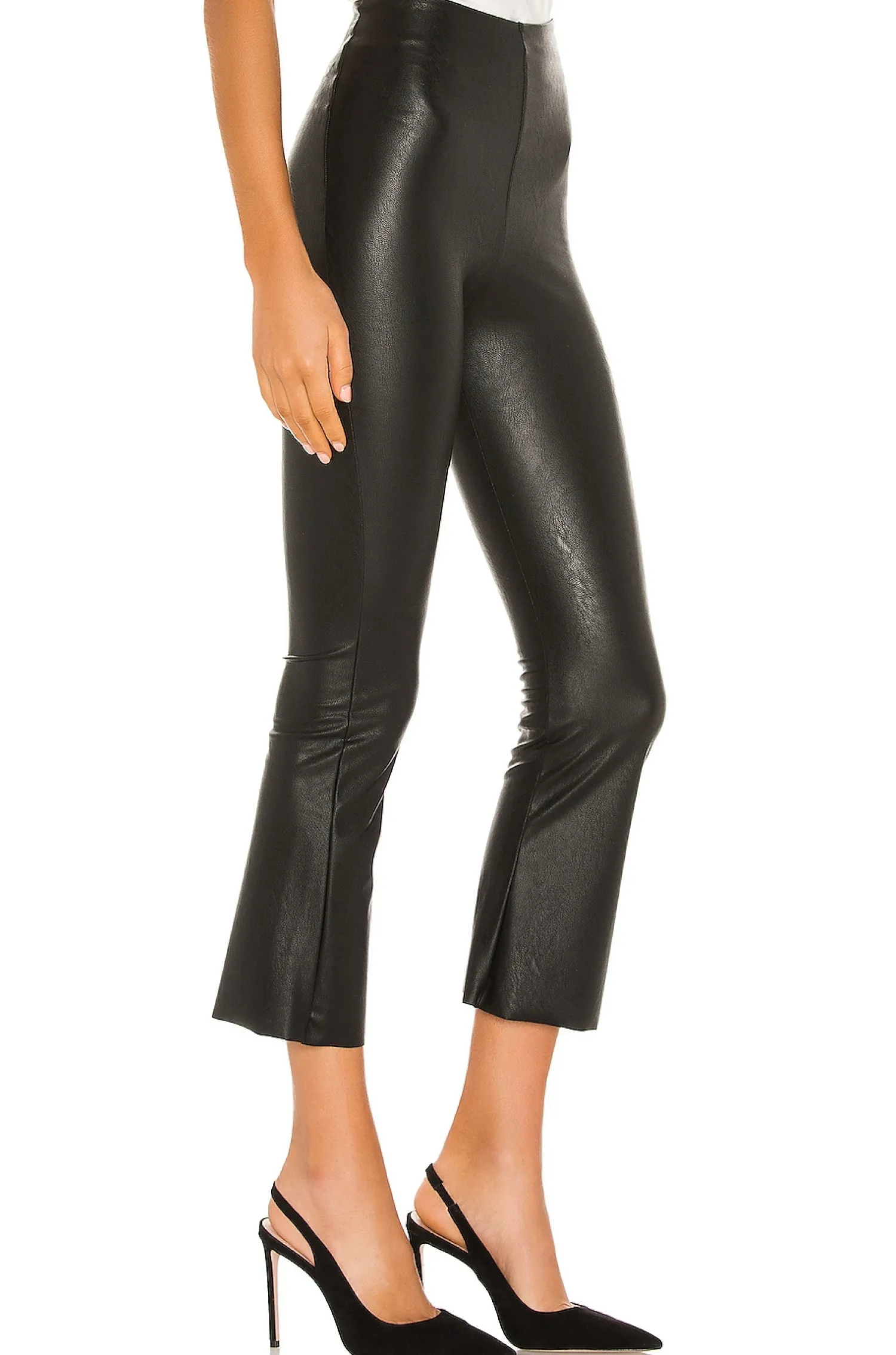 Women Commando Pants>Faux Leather Cropped Flare Pant