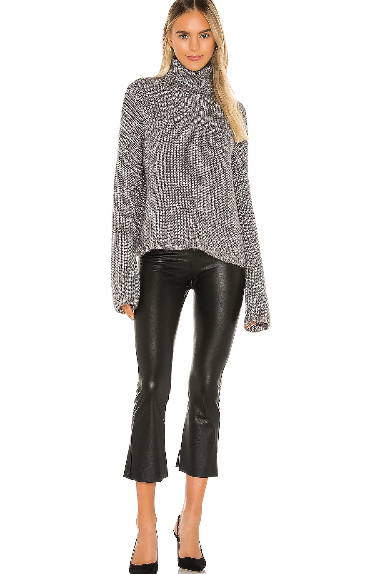 Women Commando Pants>Faux Leather Cropped Flare Pant