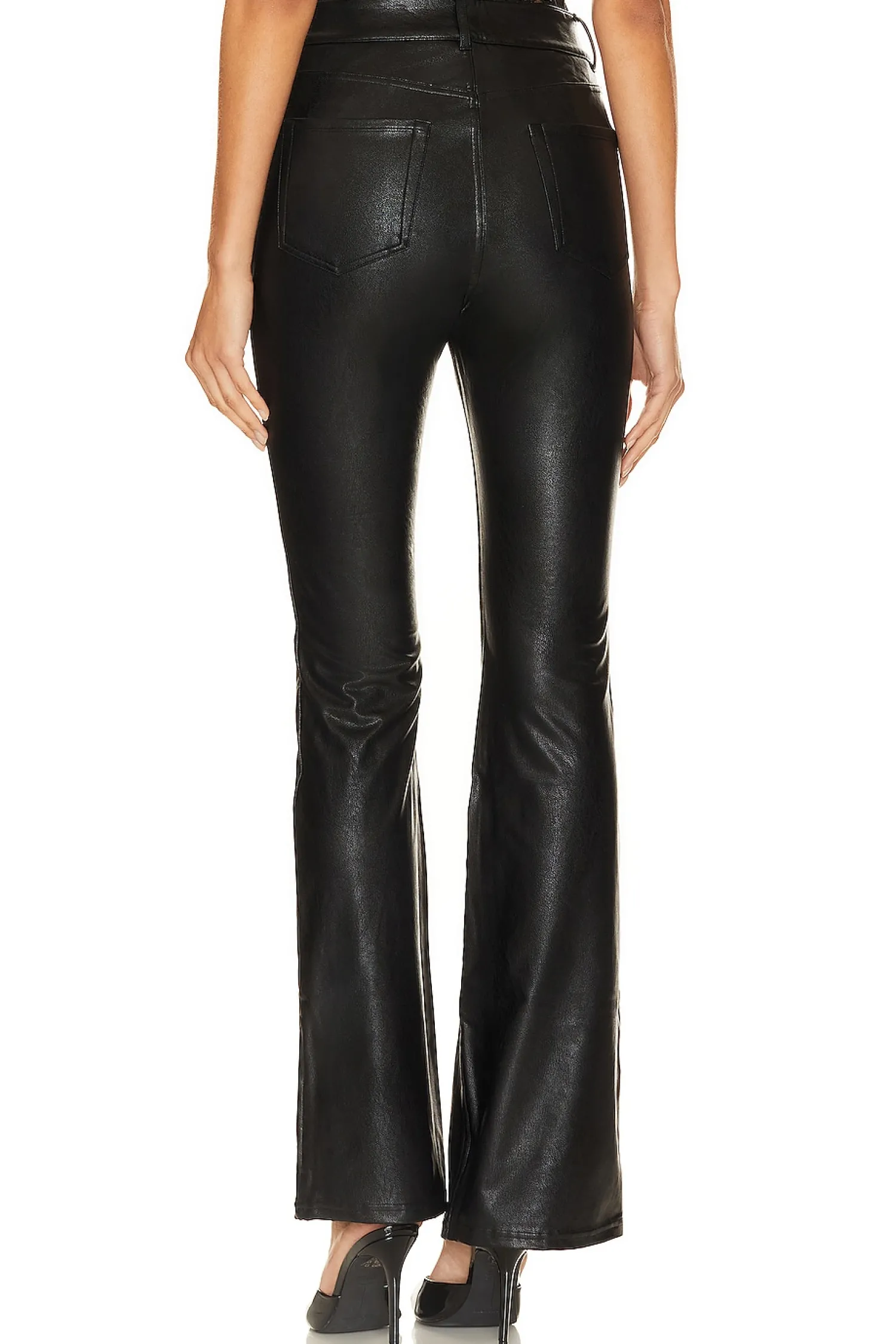 Women Commando Pants>Faux Leather Five Pocket Flare Pant