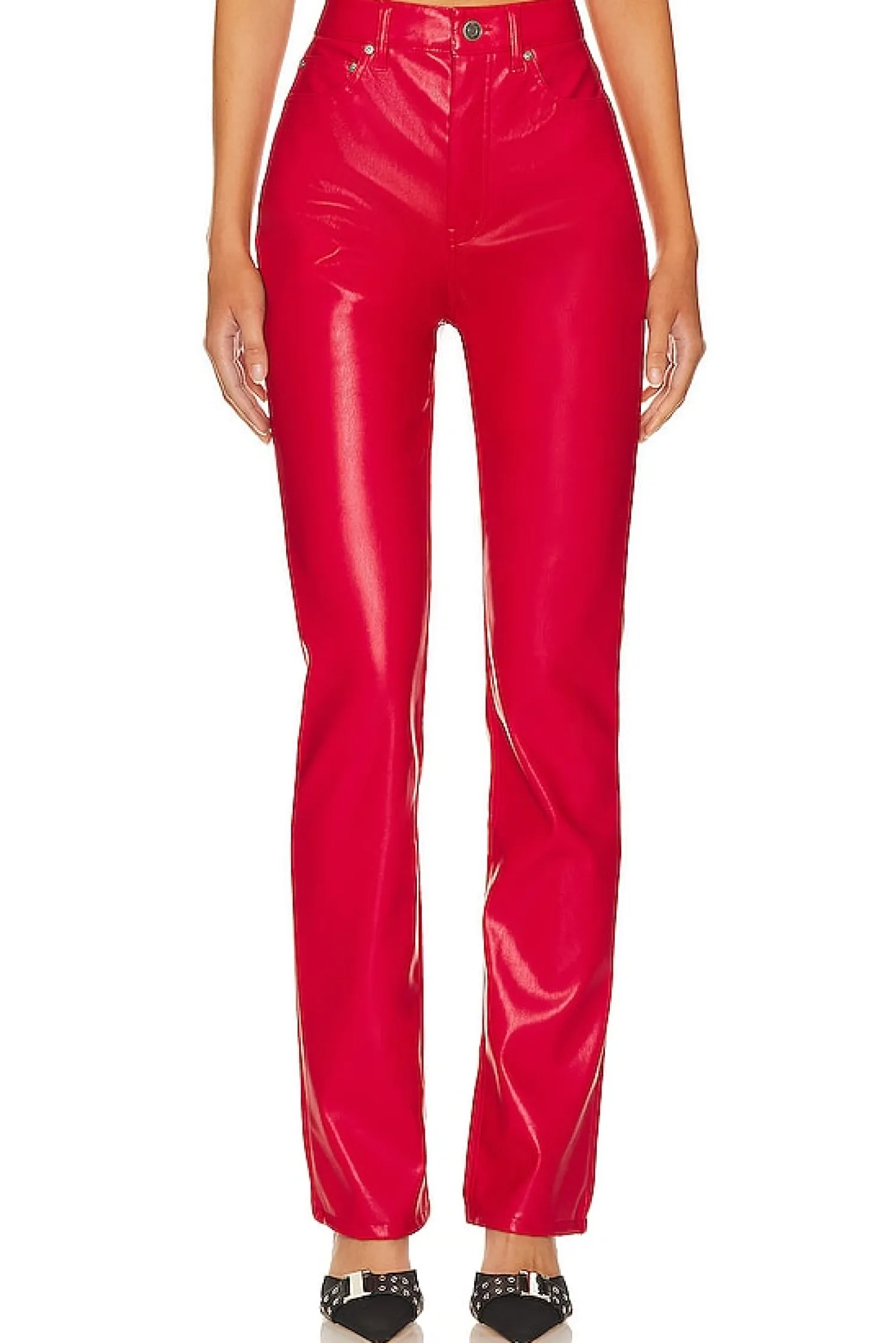 Women AFRM Pants>Faux Leather Heston Straight Leg Pants