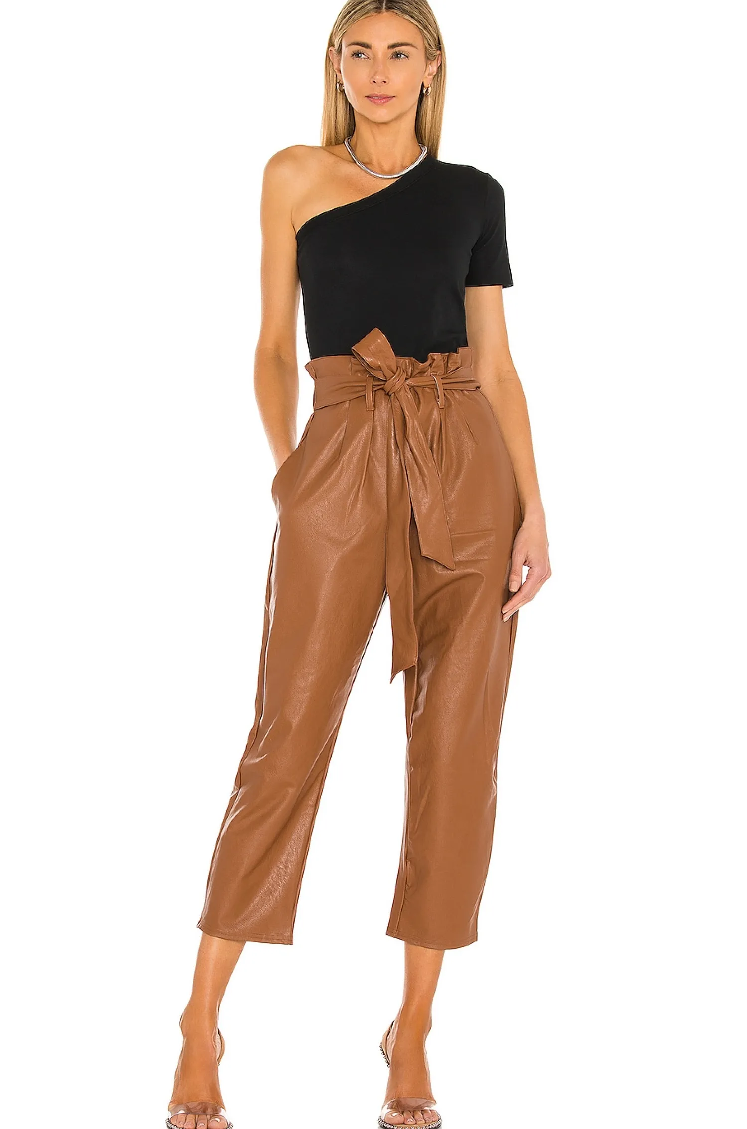 Women Commando Pants>Faux Leather Paperbag Pant