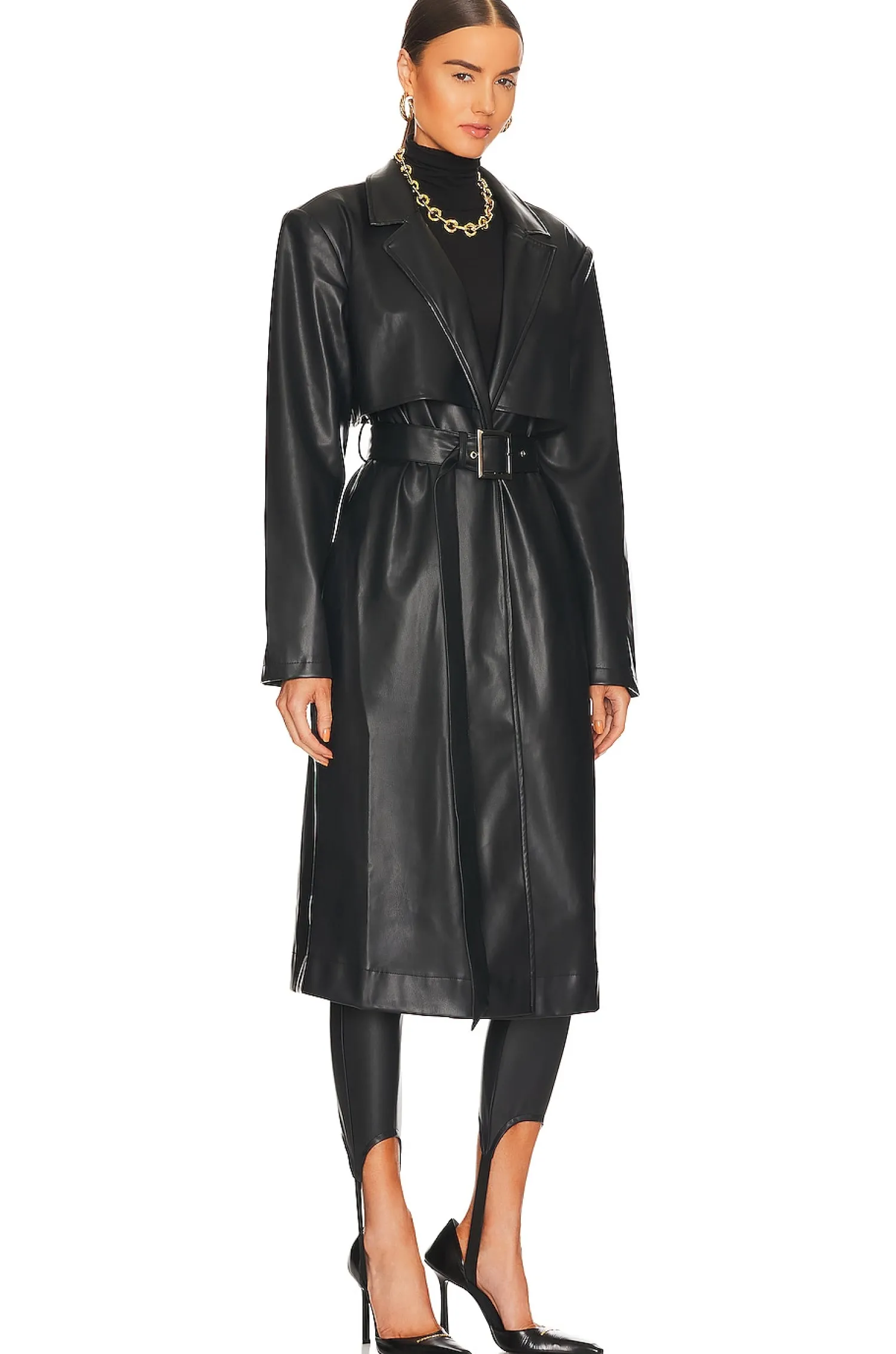 Women WeWoreWhat Jackets & Coats>Faux Leather Trench