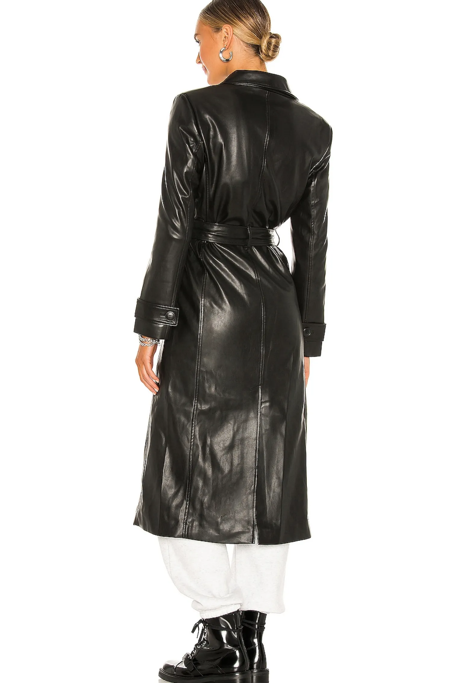 Women Bardot Jackets & Coats>Faux Leather Trench Coat