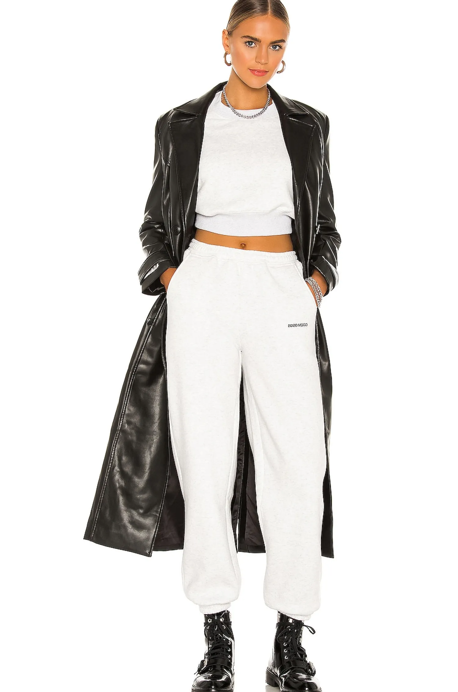 Women Bardot Jackets & Coats>Faux Leather Trench Coat