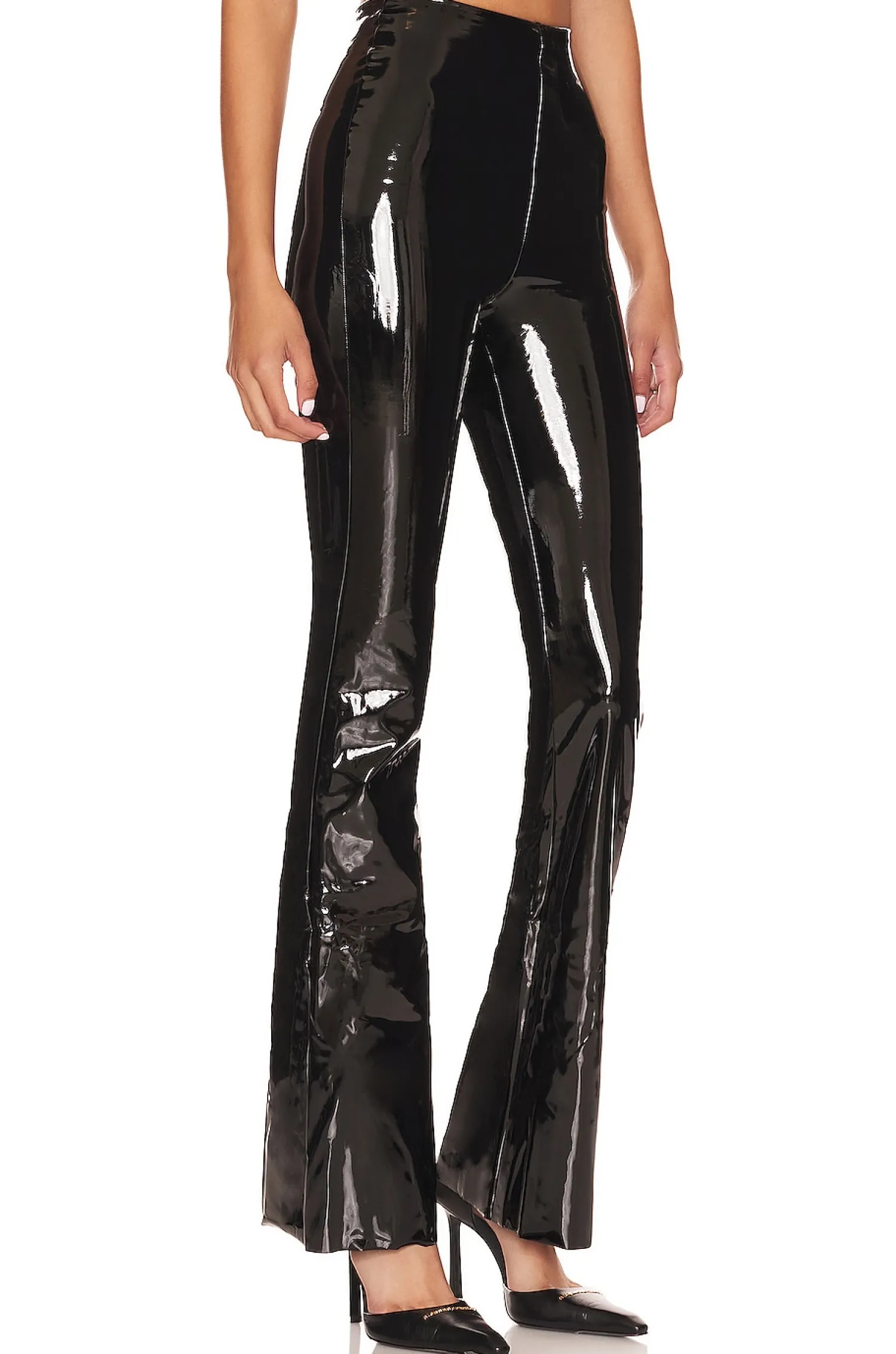 Women Commando Pants>Faux Patent Flared Legging