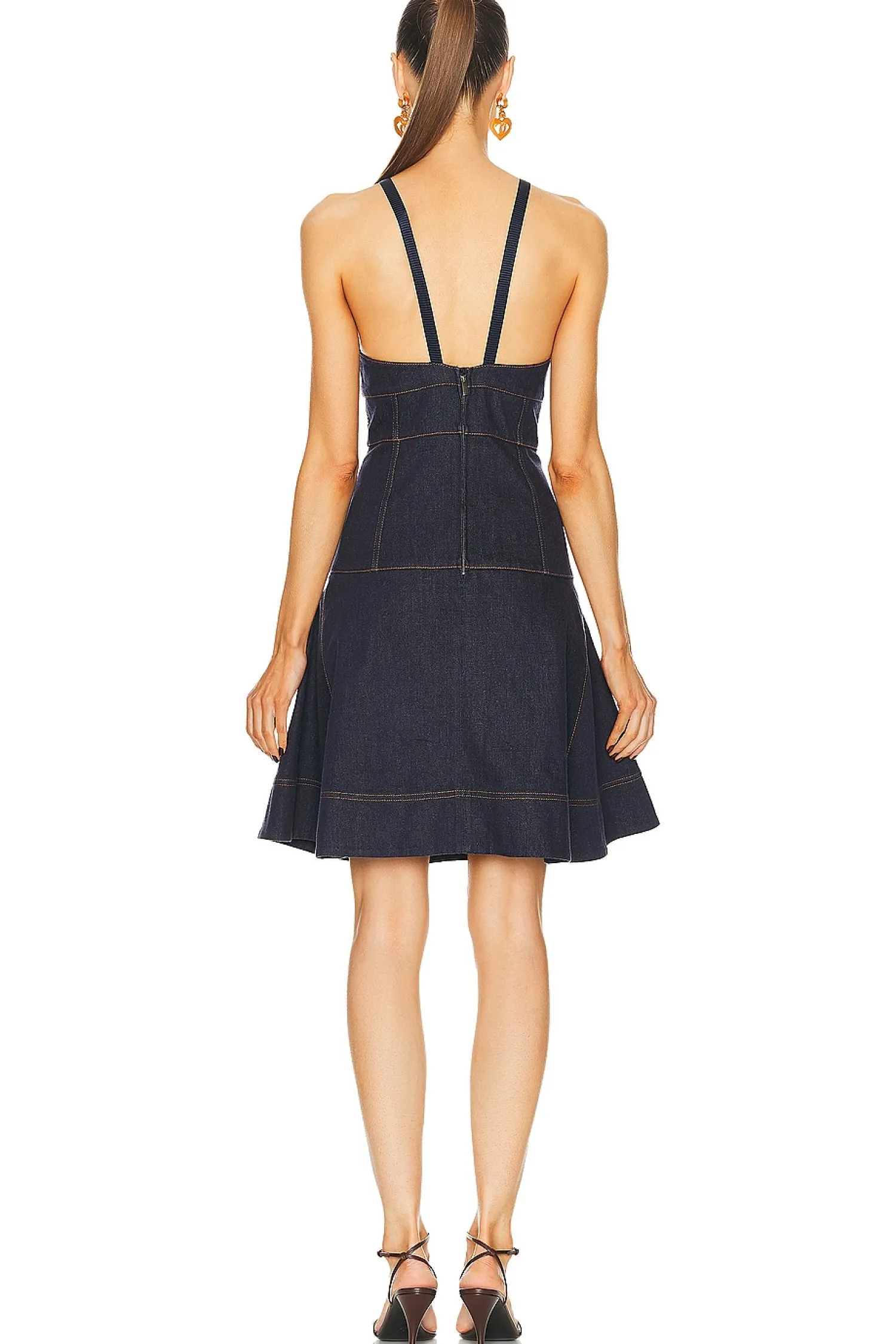 Women FWRD Renew Jackets & Coats|Dresses>Fendi Denim Dress & Vest Set
