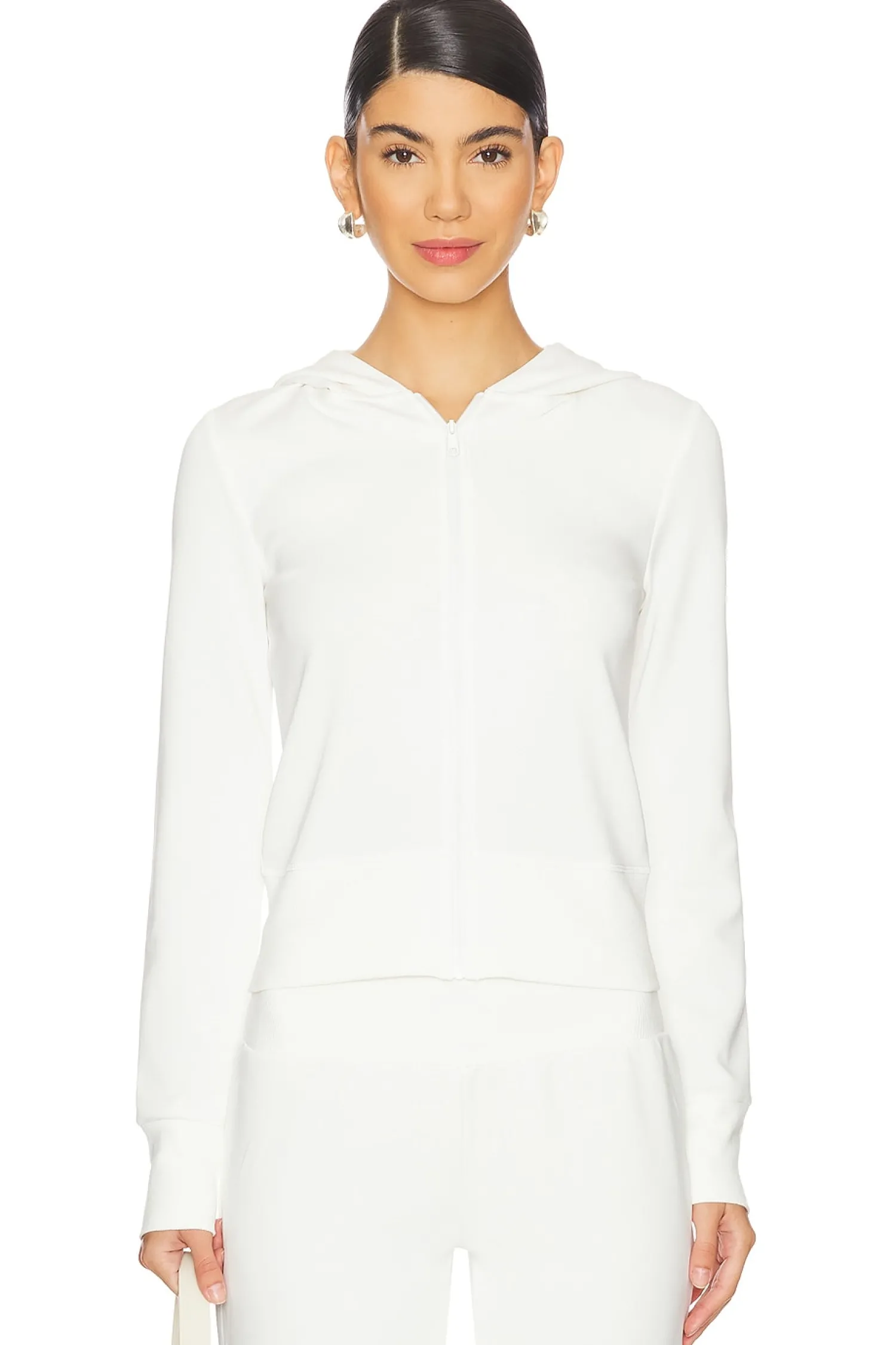 Women WeWoreWhat Loungewear>Fitted Zip Up Hoodie