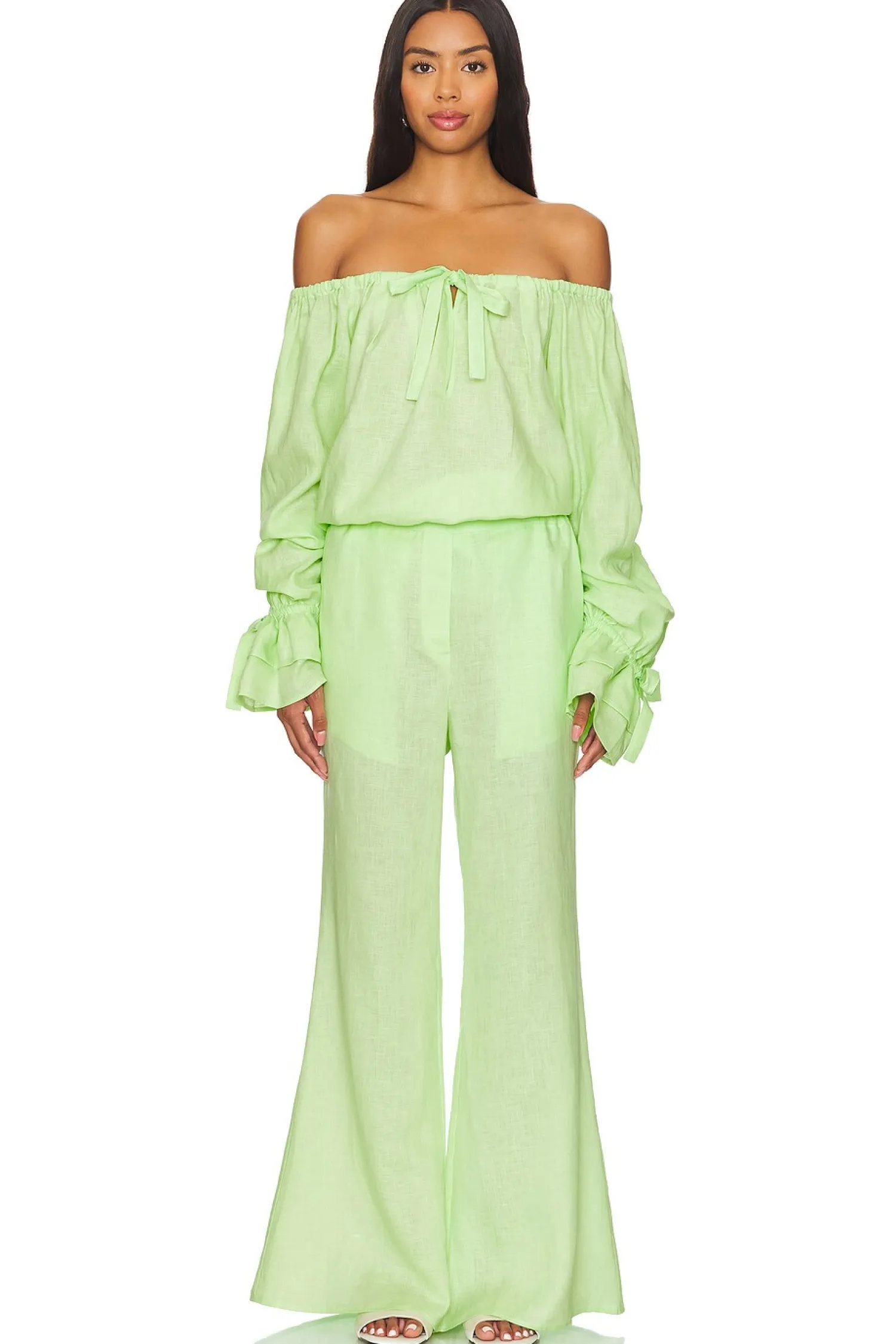 Women Sleeper Lingerie & Sleepwear>Flamenco Linen Polka Dot Set With Pants