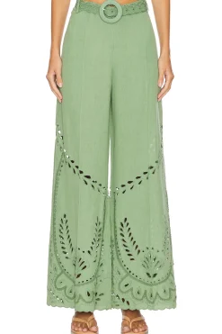 Women HEMANT AND NANDITA Matching Sets>Flared Pants With Buckle Belt