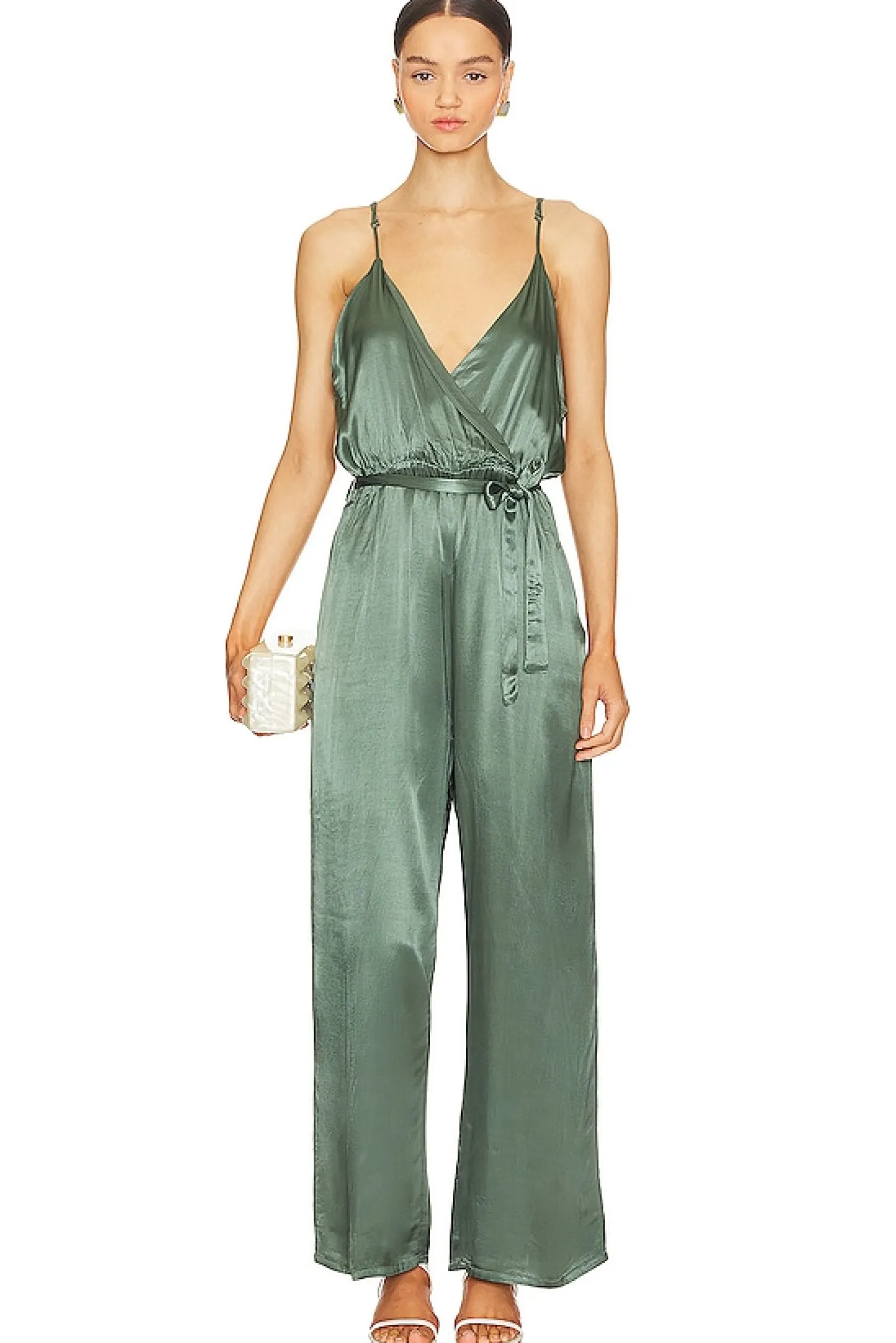 Women LA Made Jumpsuits>Fleur Belted Silky Jumpsuit