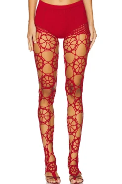 Women nastyamasha Lingerie & Sleepwear>Floral Crochet Leggings