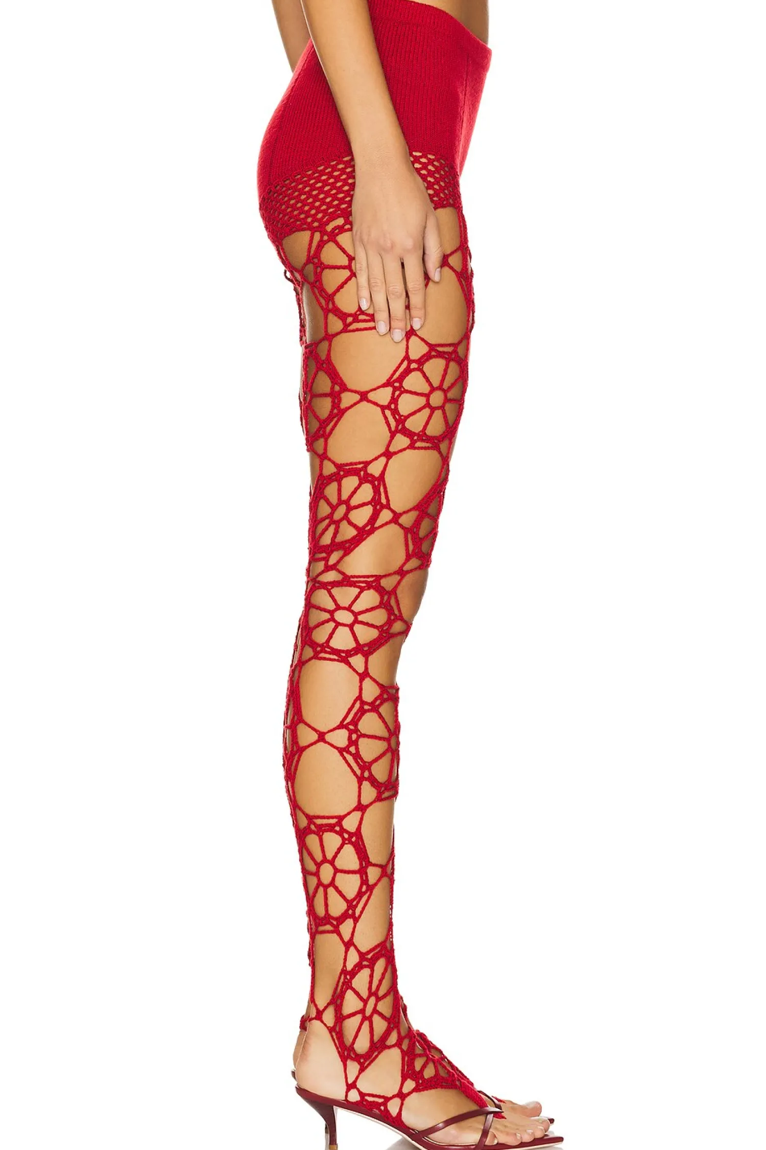 Women nastyamasha Lingerie & Sleepwear>Floral Crochet Leggings