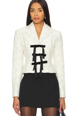 Women Yuhan Wang Jackets & Coats>Floral Lace Jacket With Bows