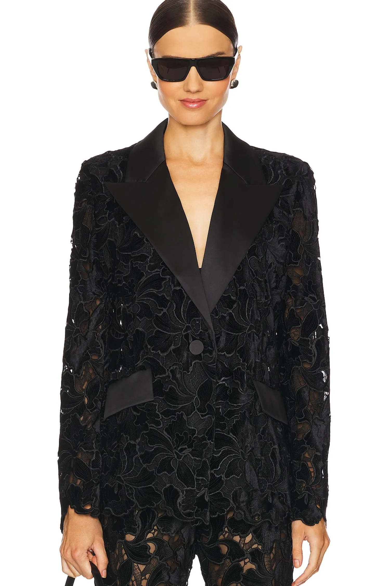 Women Nadine Merabi Matching Sets|Jackets & Coats>Floral Velvet Lace Blazer
