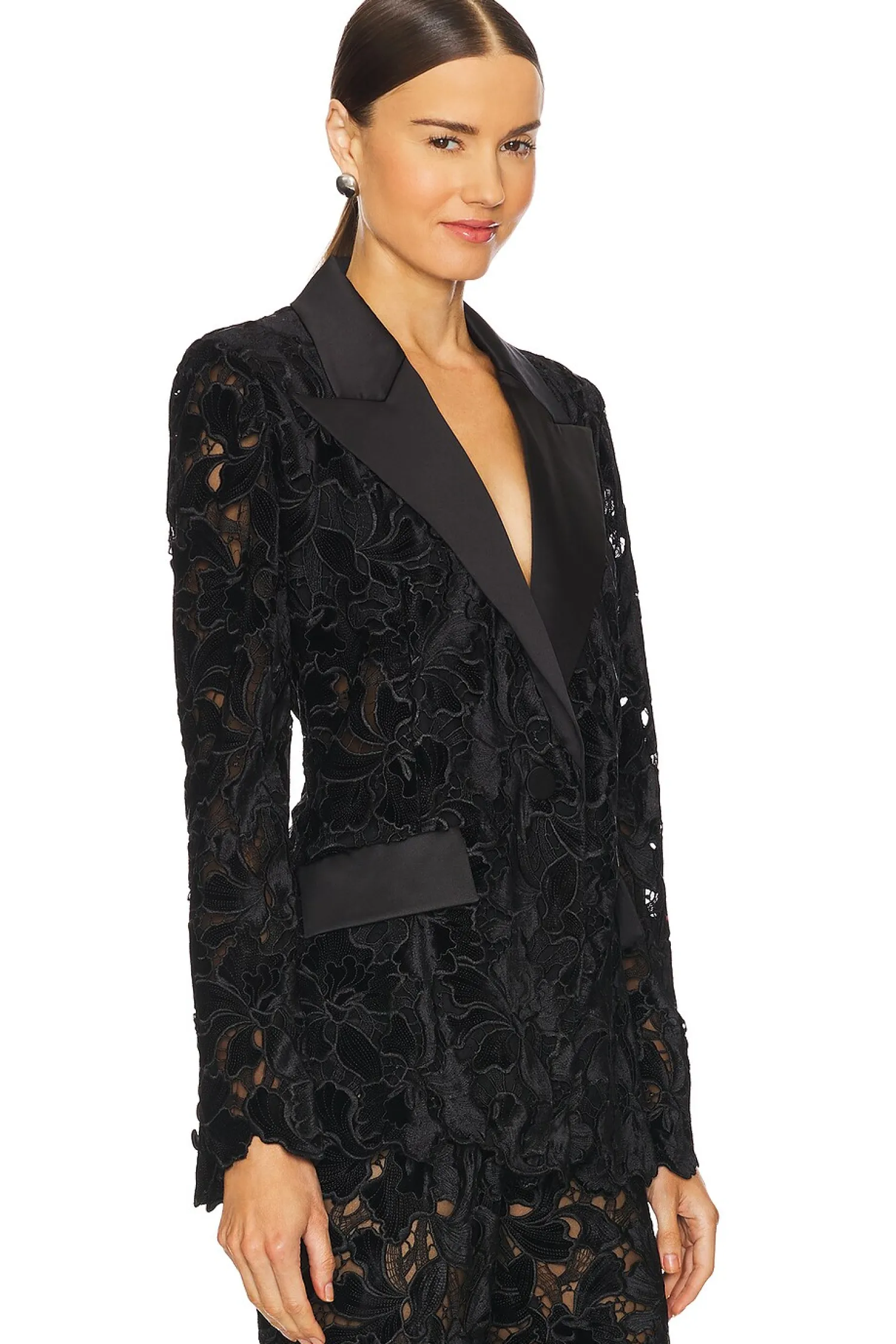 Women Nadine Merabi Matching Sets|Jackets & Coats>Floral Velvet Lace Blazer