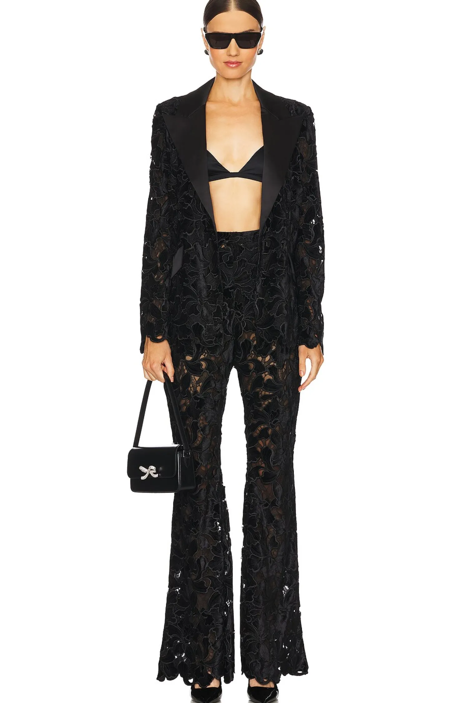 Women Nadine Merabi Matching Sets|Jackets & Coats>Floral Velvet Lace Blazer