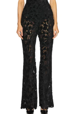 Women Nadine Merabi Pants|Matching Sets>Floral Velvet Lace Trousers