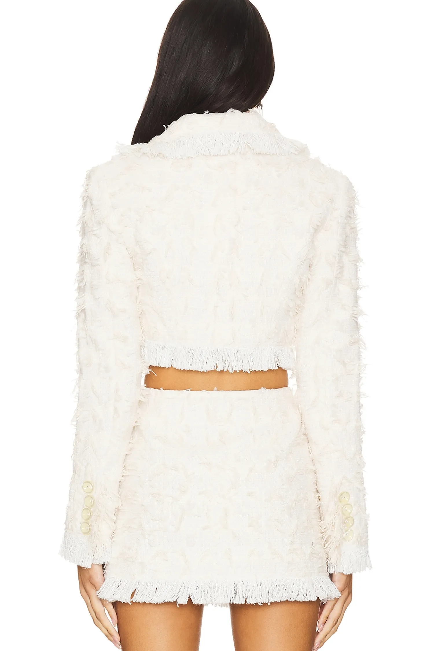 Women Yuhan Wang Jackets & Coats>Frayed Tweed Jacket