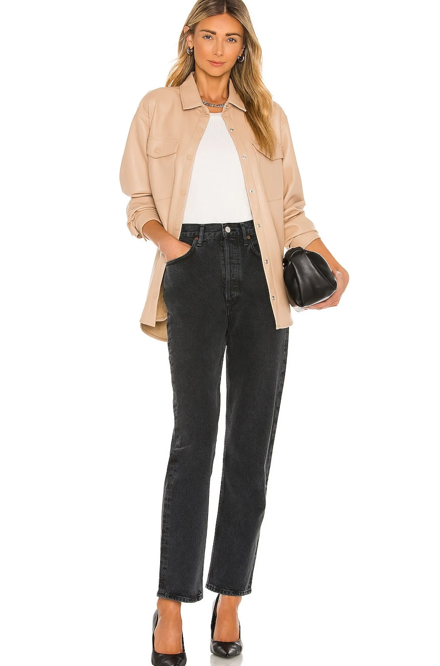 Women Bardot Jackets & Coats>Frida Vegan Leather Shirt