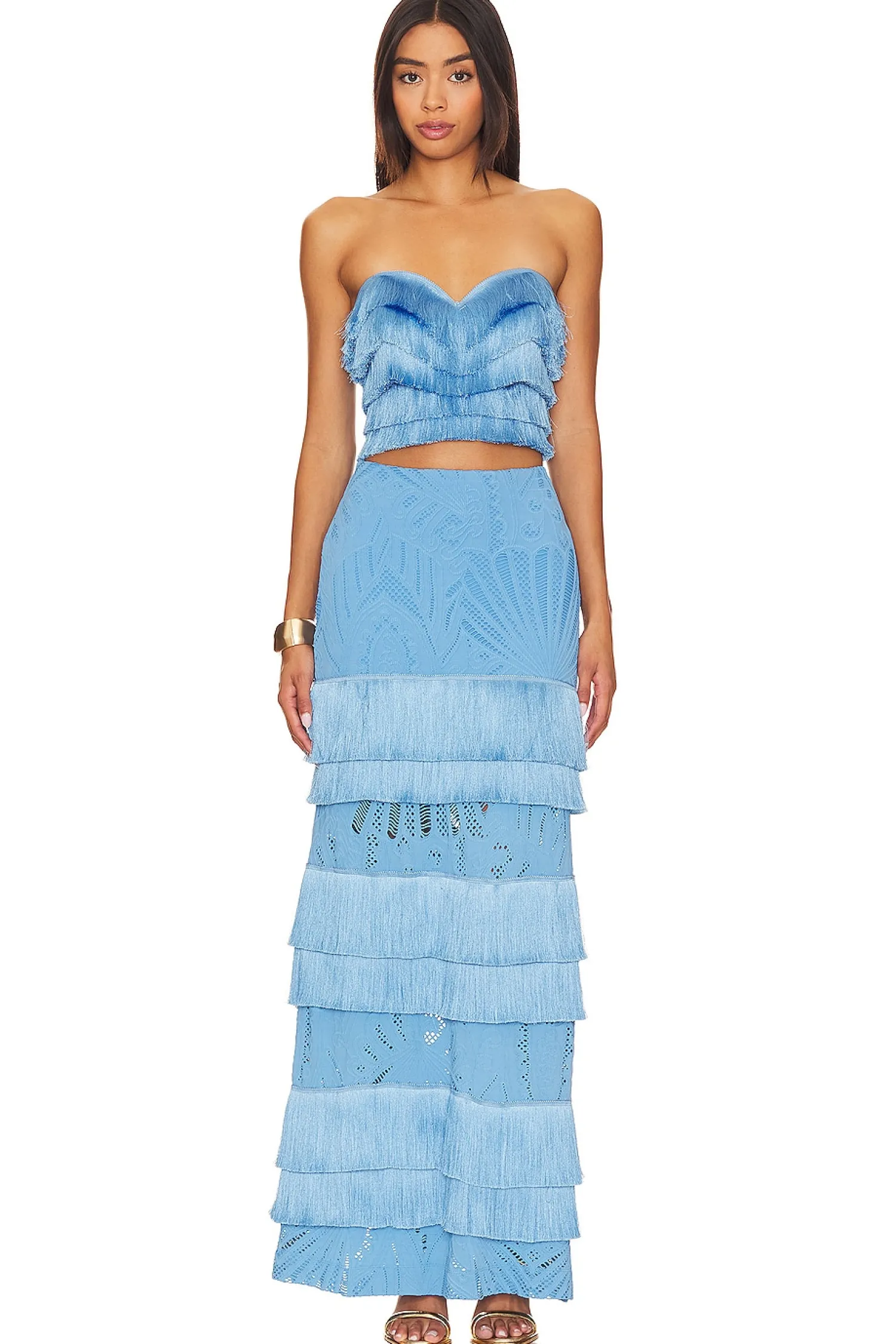 Women PatBO Matching Sets>Fringe Crop Top