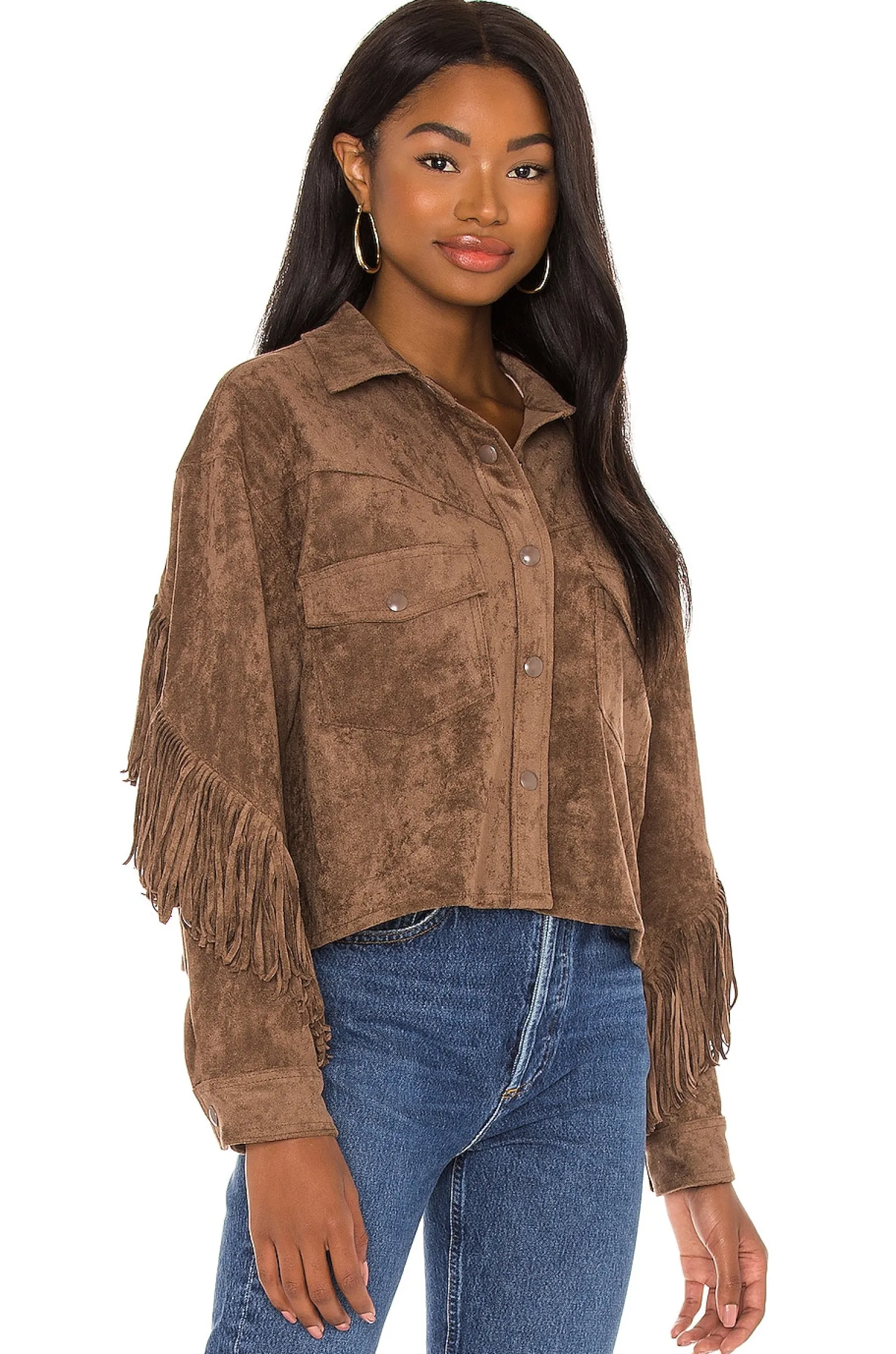 Women BLANKNYC Jackets & Coats>Fringe Shacket