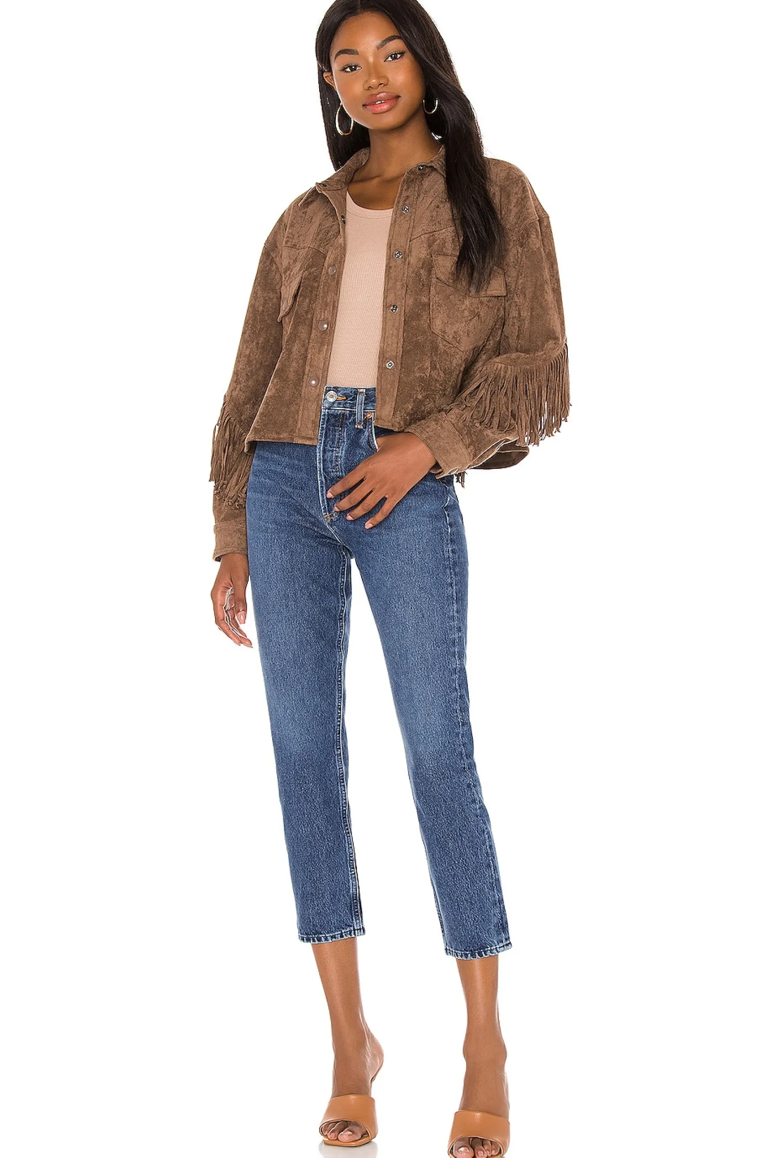 Women BLANKNYC Jackets & Coats>Fringe Shacket
