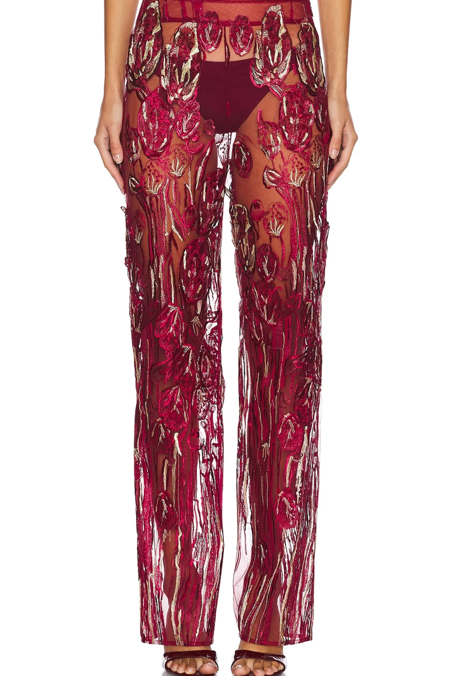 Women Kim Shui Pants>Full Length Embroide Pants