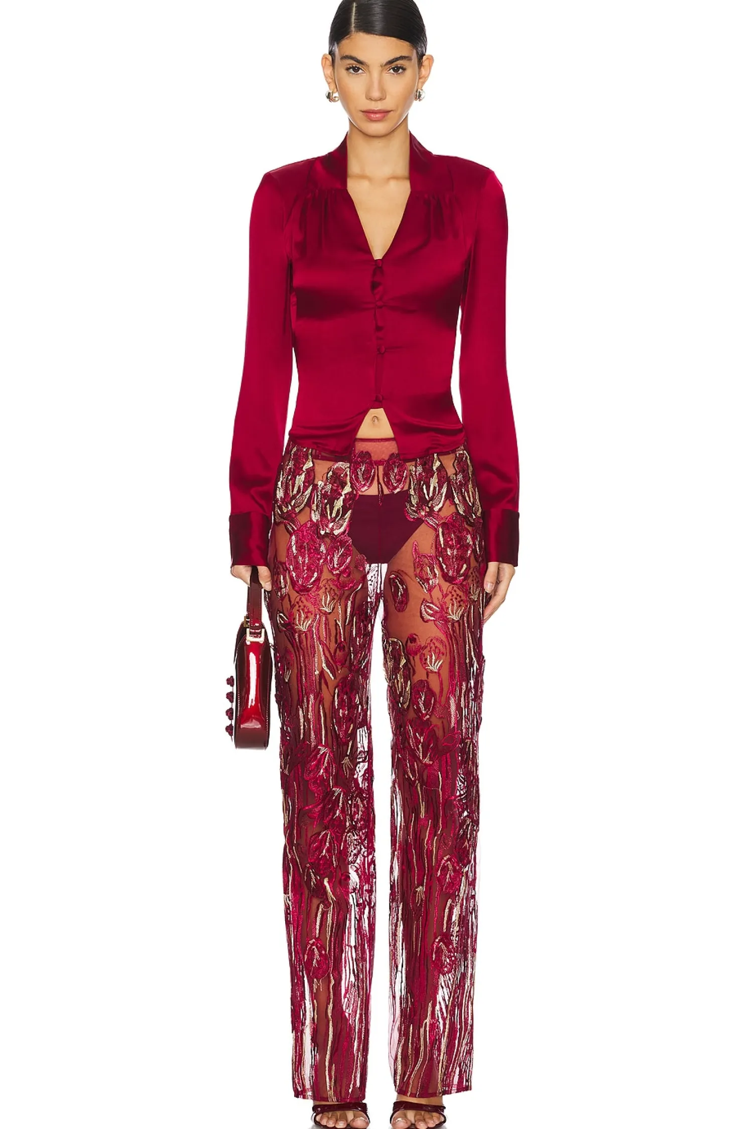 Women Kim Shui Pants>Full Length Embroide Pants